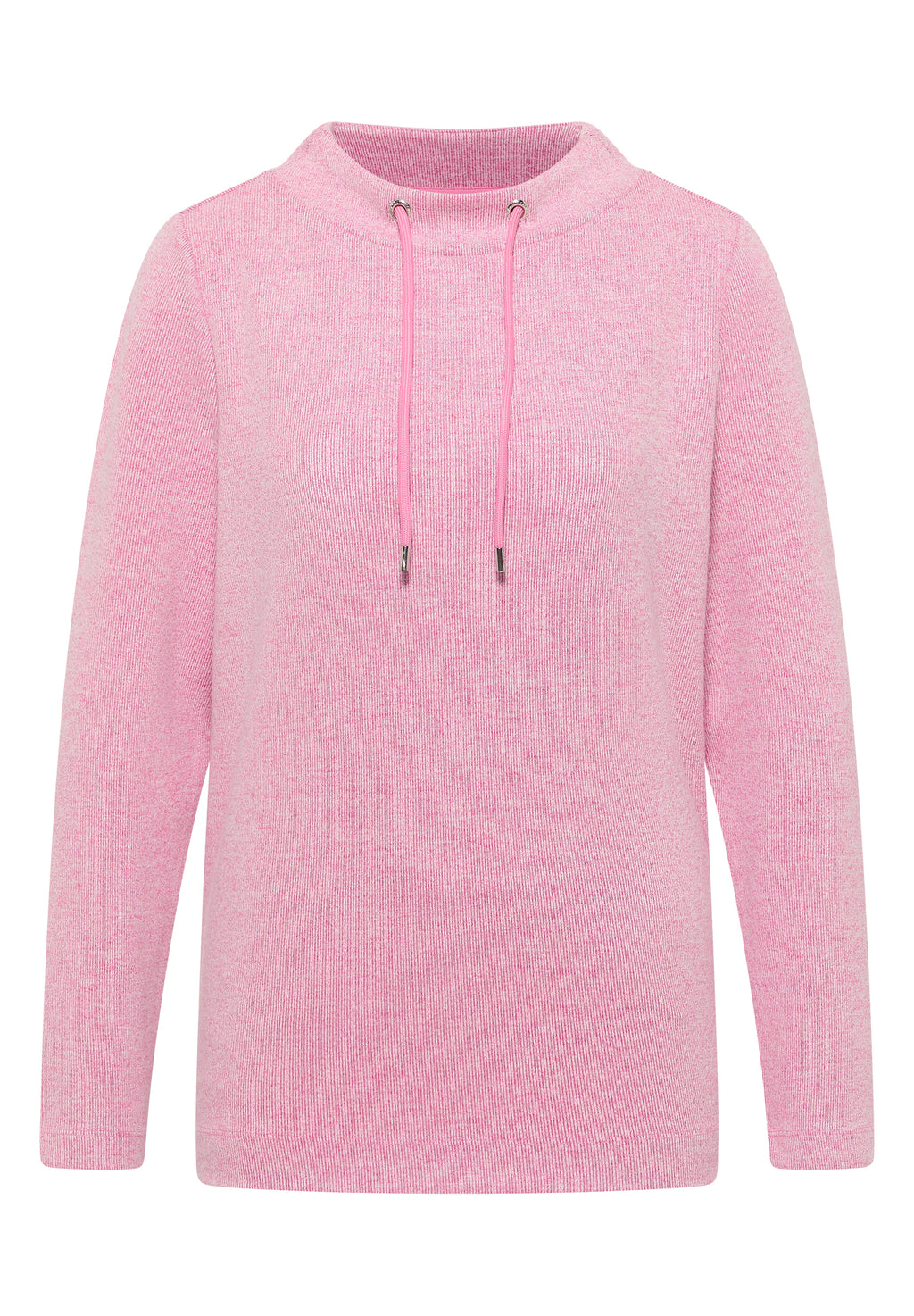 Funnelneck Melange Rippshirt