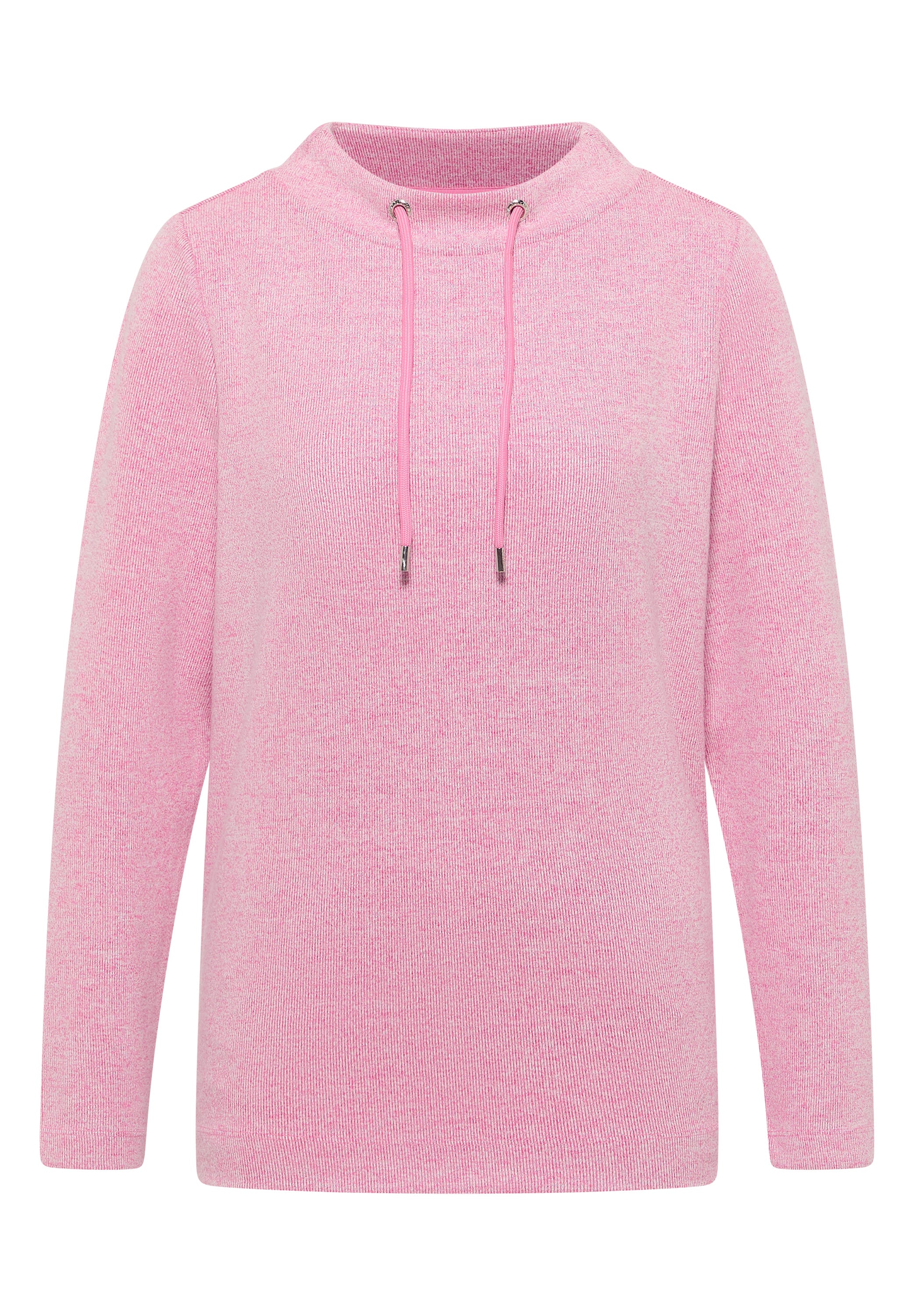 Funnelneck Melange Rippshirt