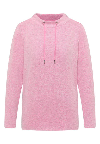 Funnelneck Melange Rippshirt