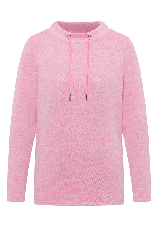 Funnelneck Melange Rippshirt