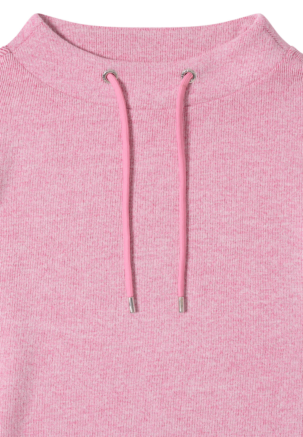 Funnelneck Melange Rippshirt