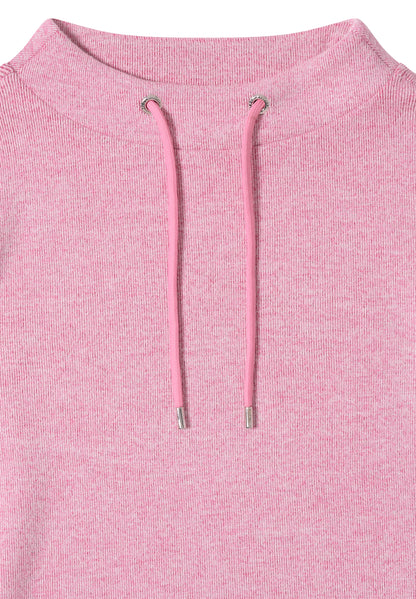 Funnelneck Melange Rippshirt