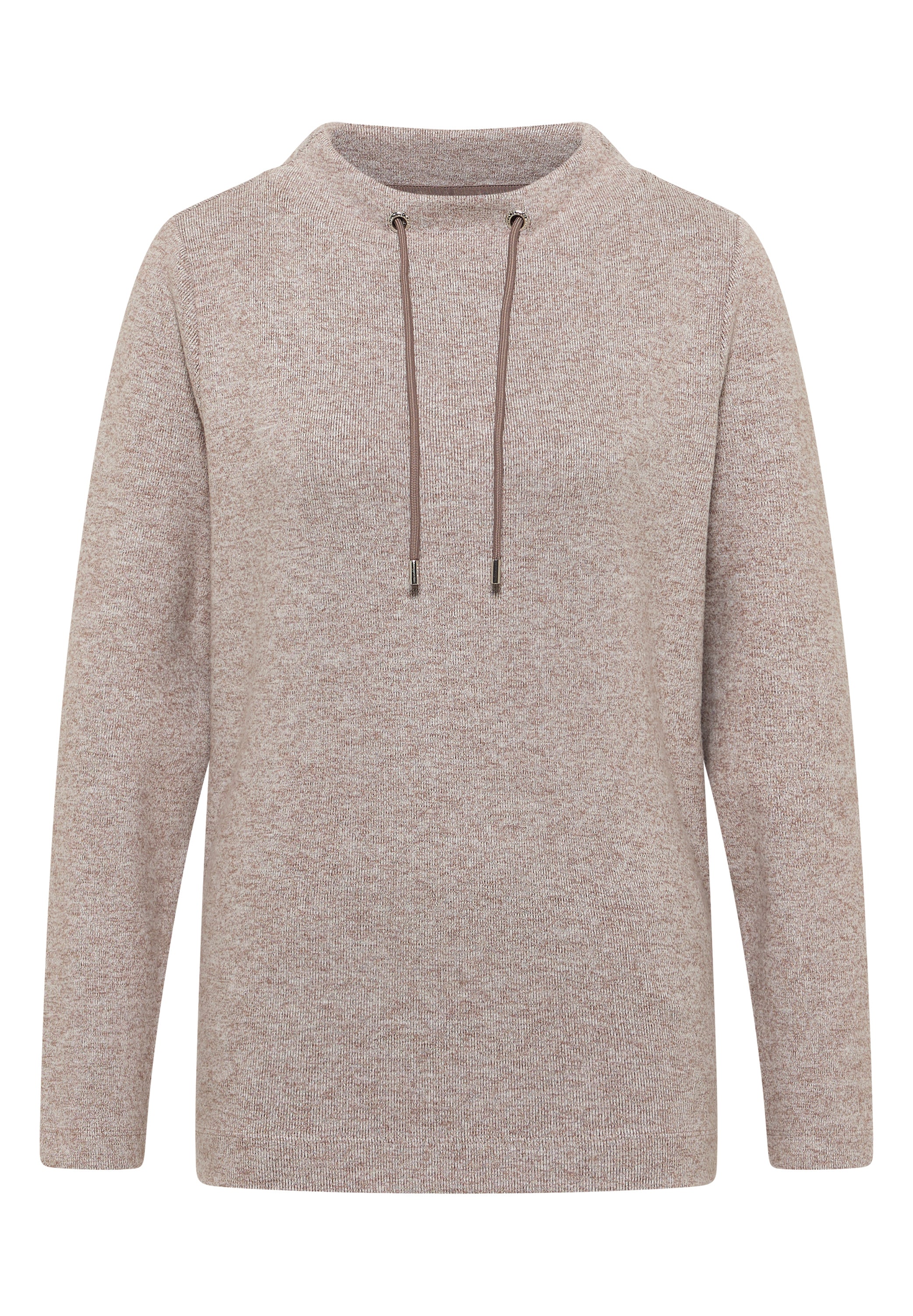 Funnelneck Melange Rippshirt