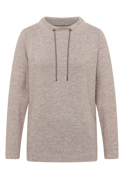 Funnelneck Melange Rippshirt