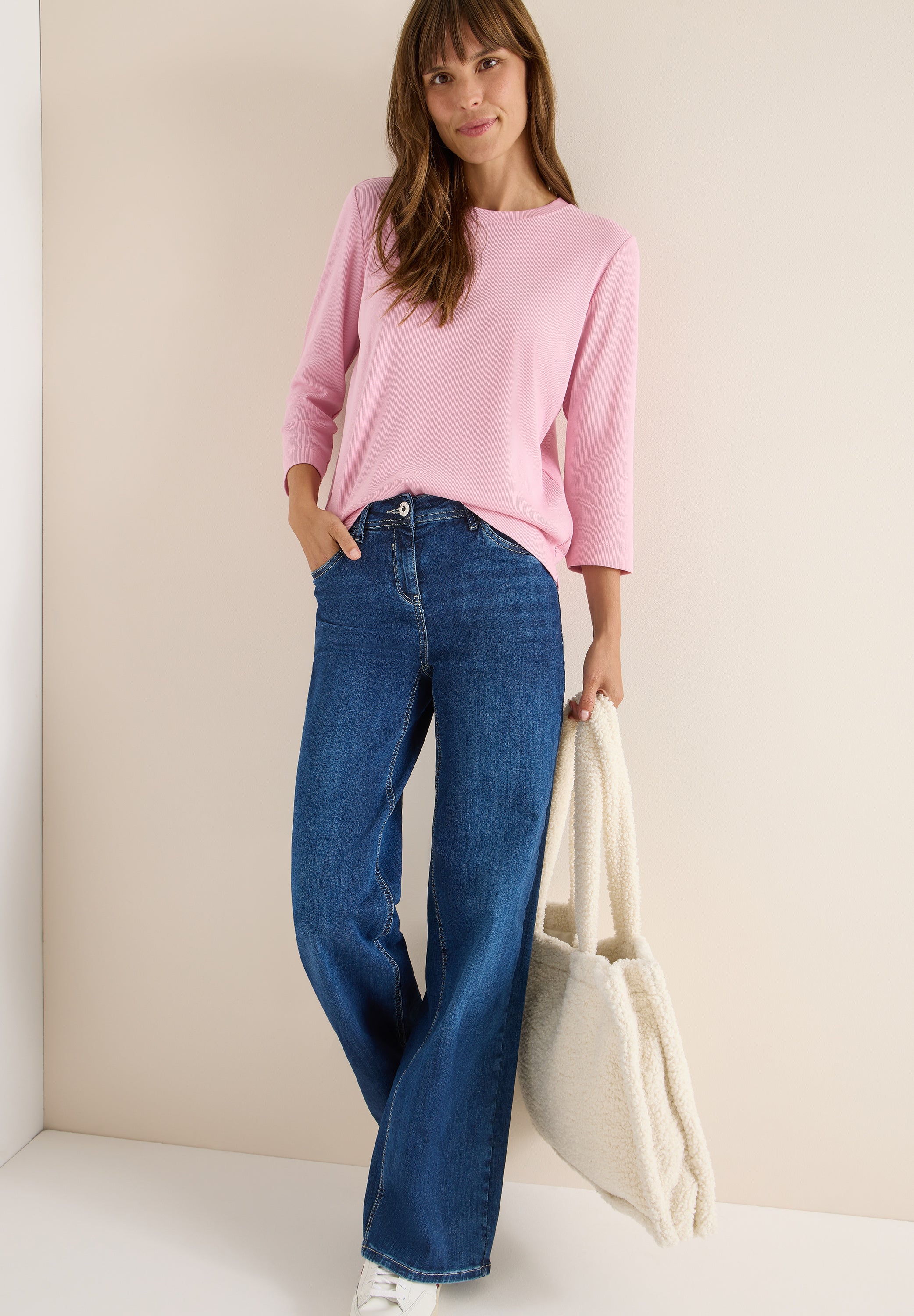 Shirt mit Rippstruktur