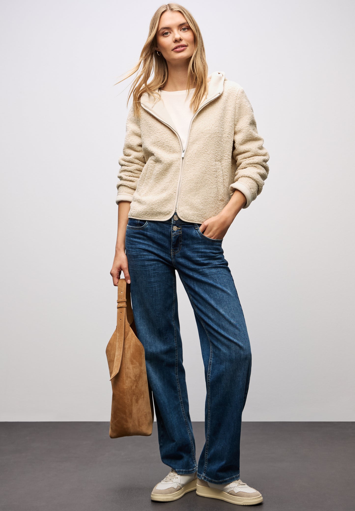 Teddy-Jacke mit Kapuze