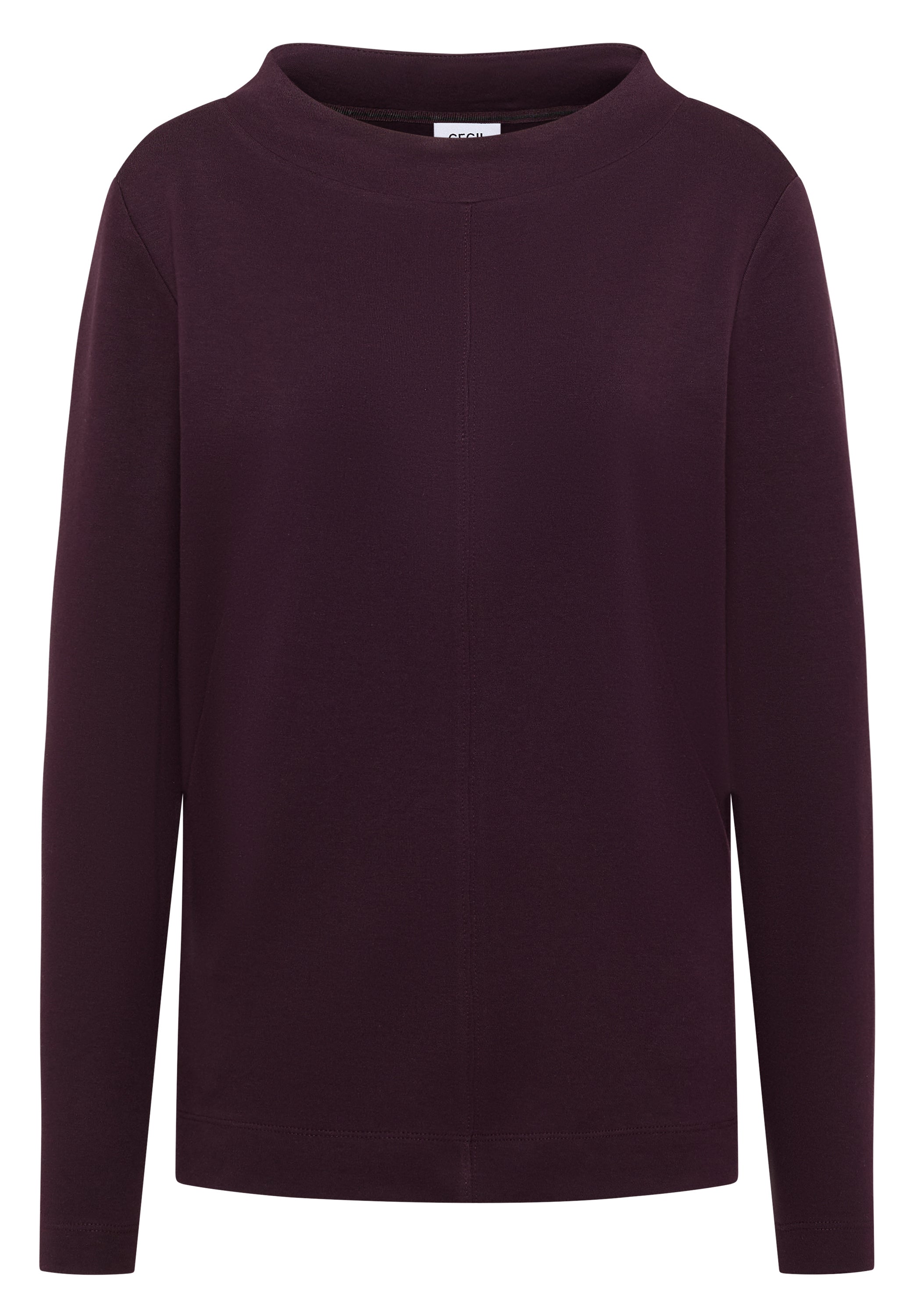 Funnelneck Shirt in Unifarbe