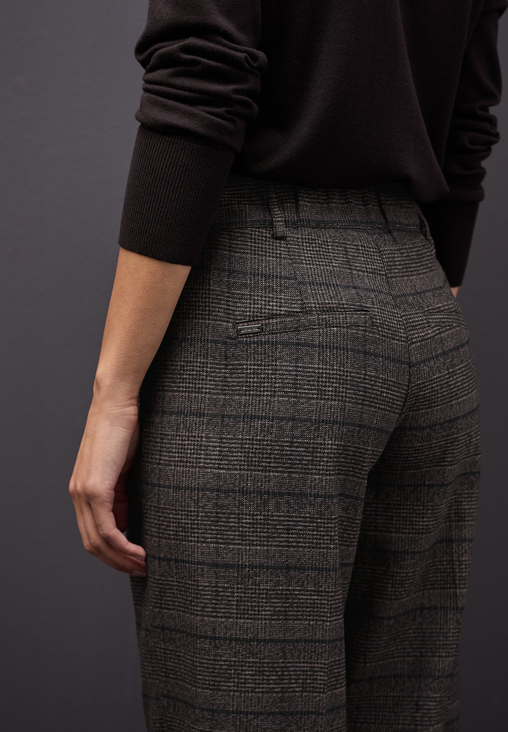 Karierte Straight Leg Hose