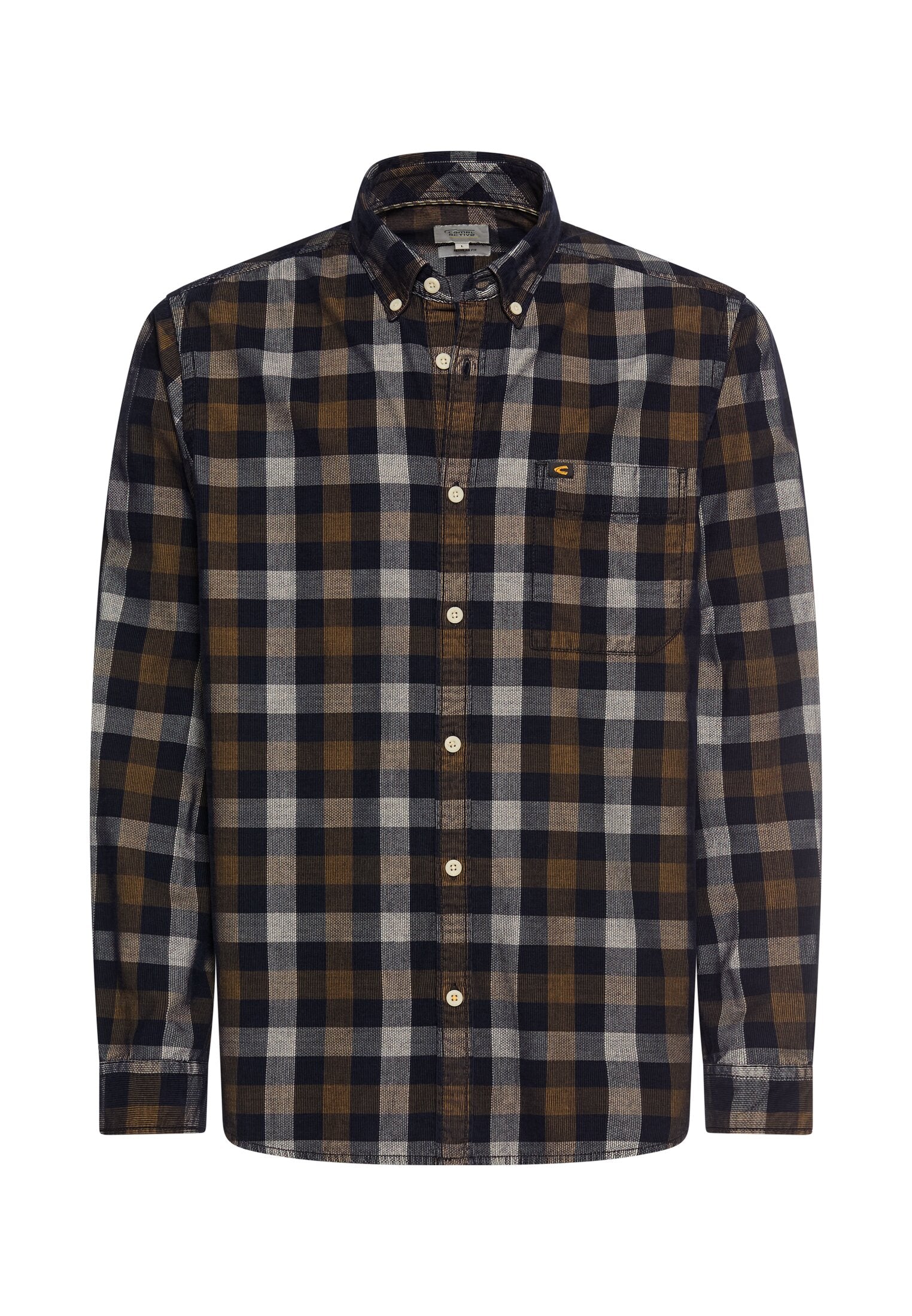 Kariertes Langarm Hemd mit Brusttasche