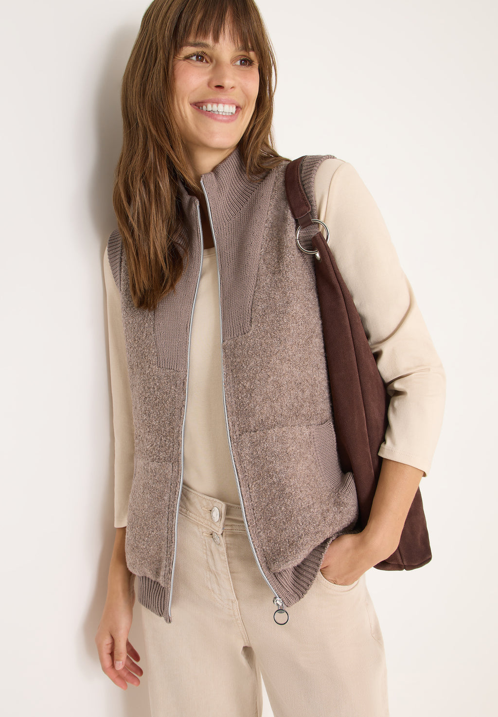 Softe Bouclé Strickweste