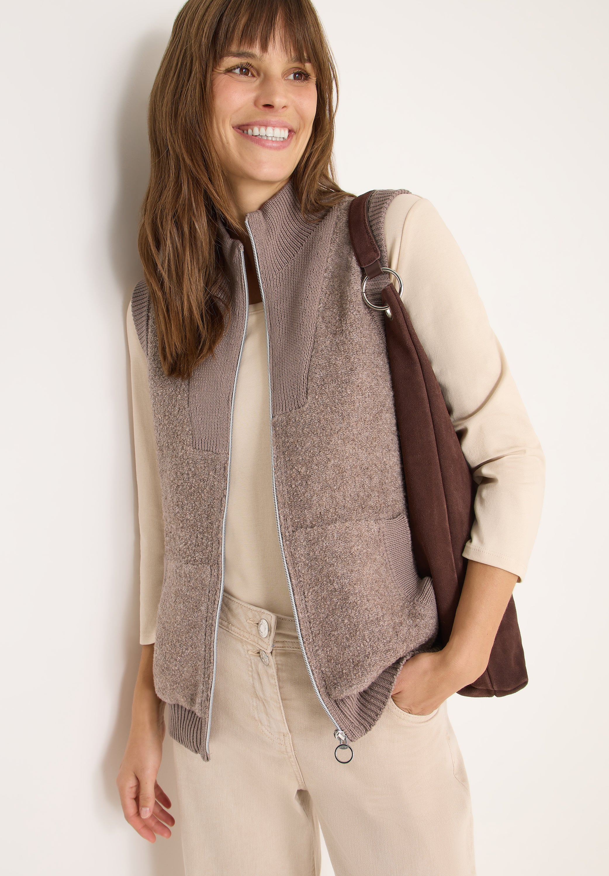 Softe Bouclé Strickweste