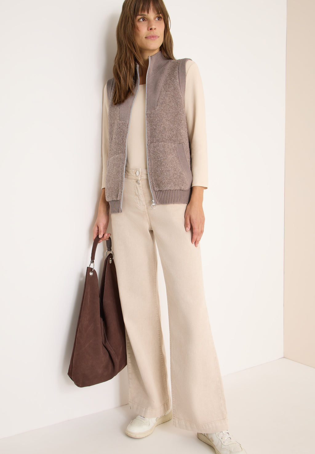 Softe Bouclé Strickweste