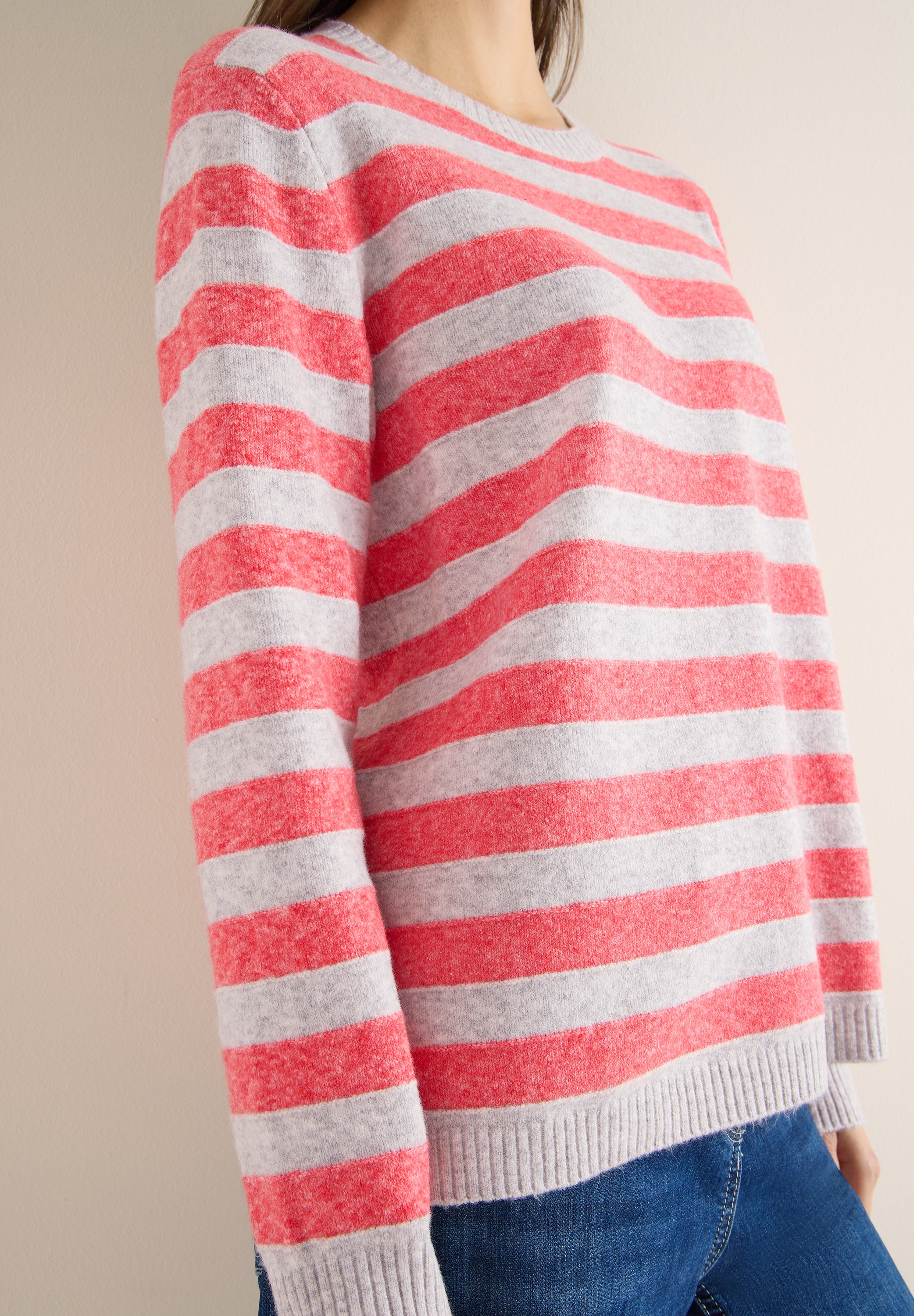 Gestreifter Melange Pullover