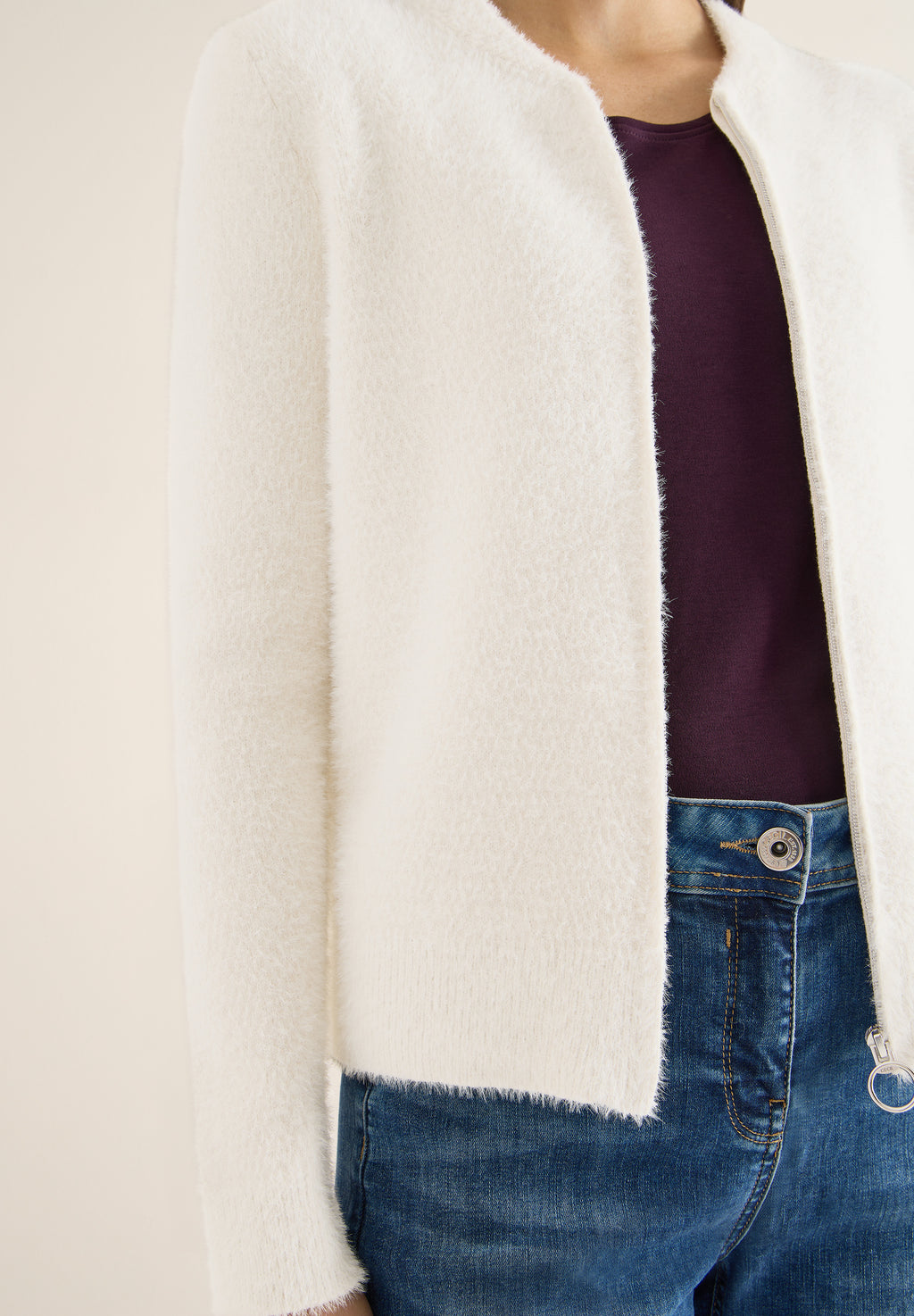 Jacquard Cardigan mit Zipper