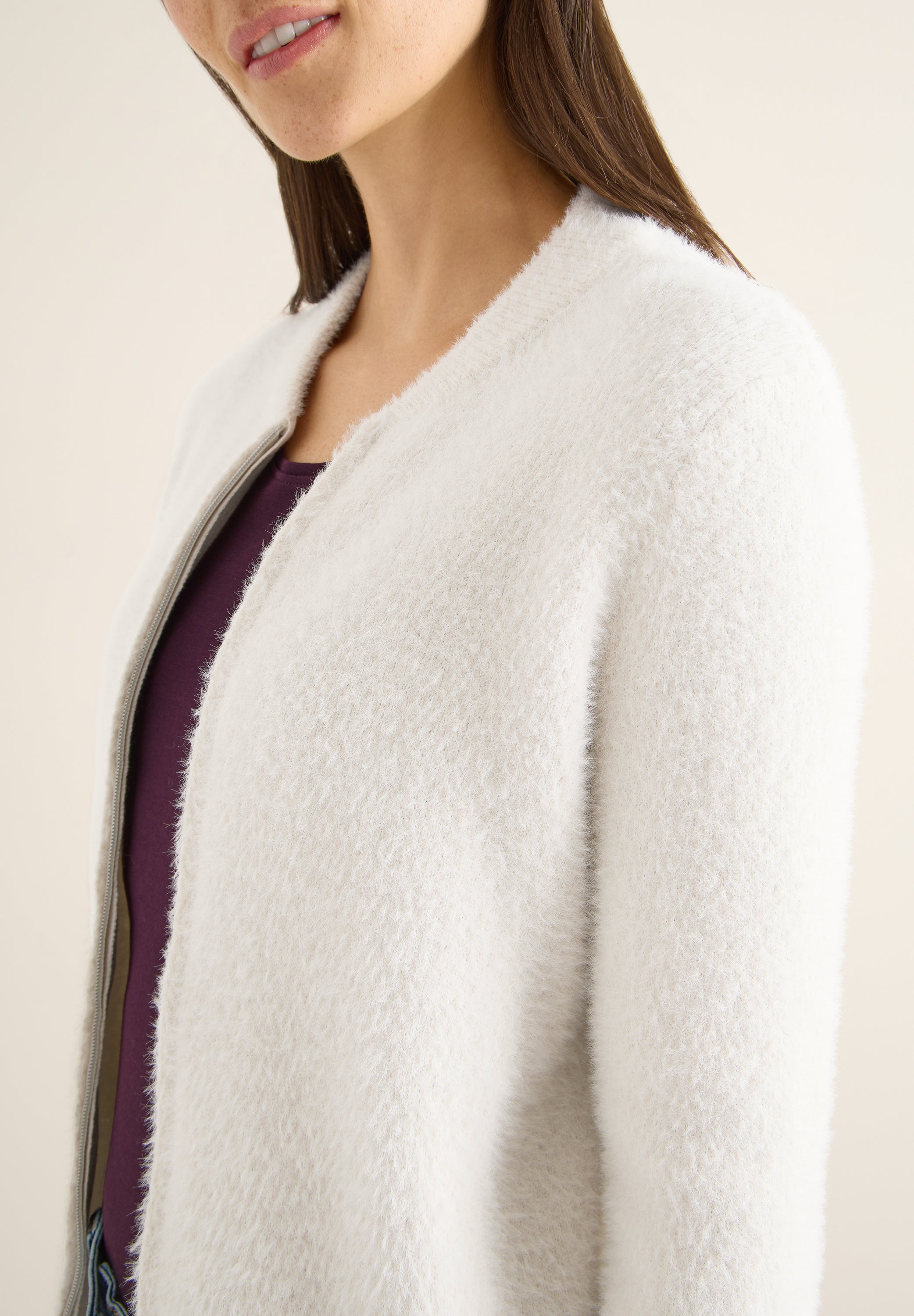 Jacquard Cardigan mit Zipper