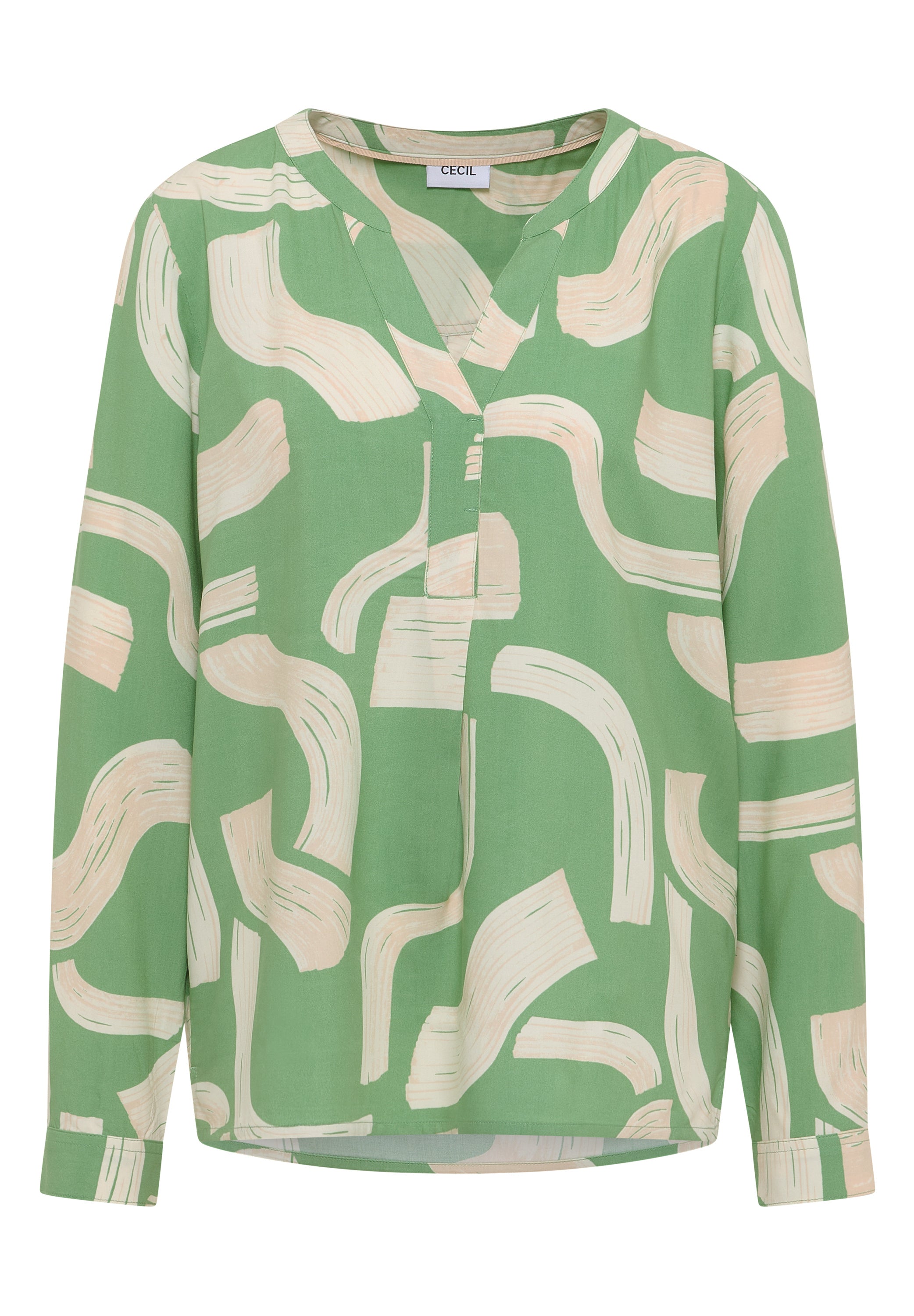 Gemusterte Split Neck Bluse