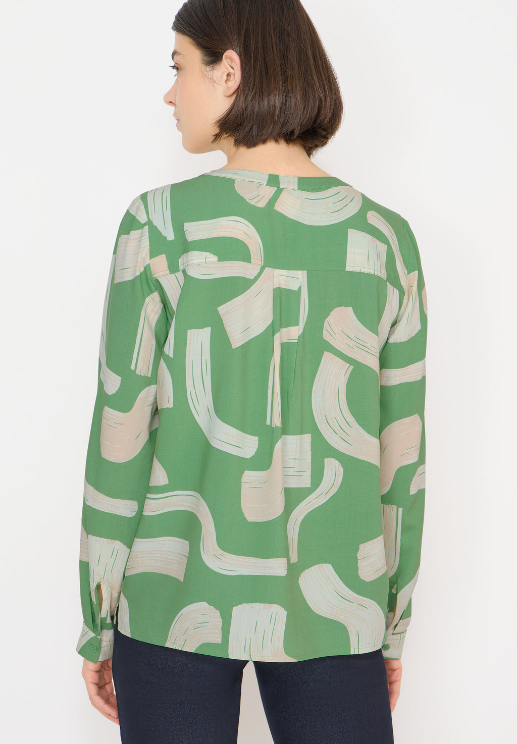 Gemusterte Split Neck Bluse