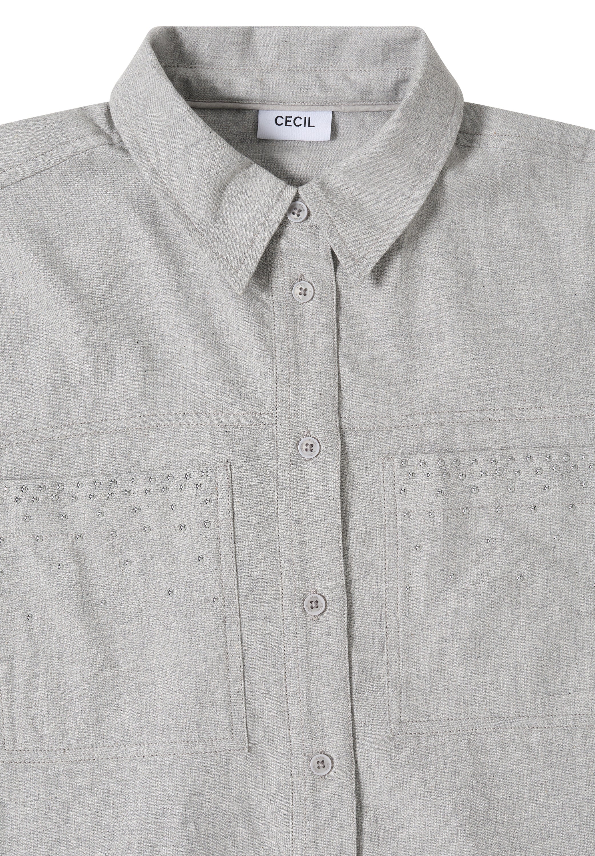 Flanellbluse mit Nieten