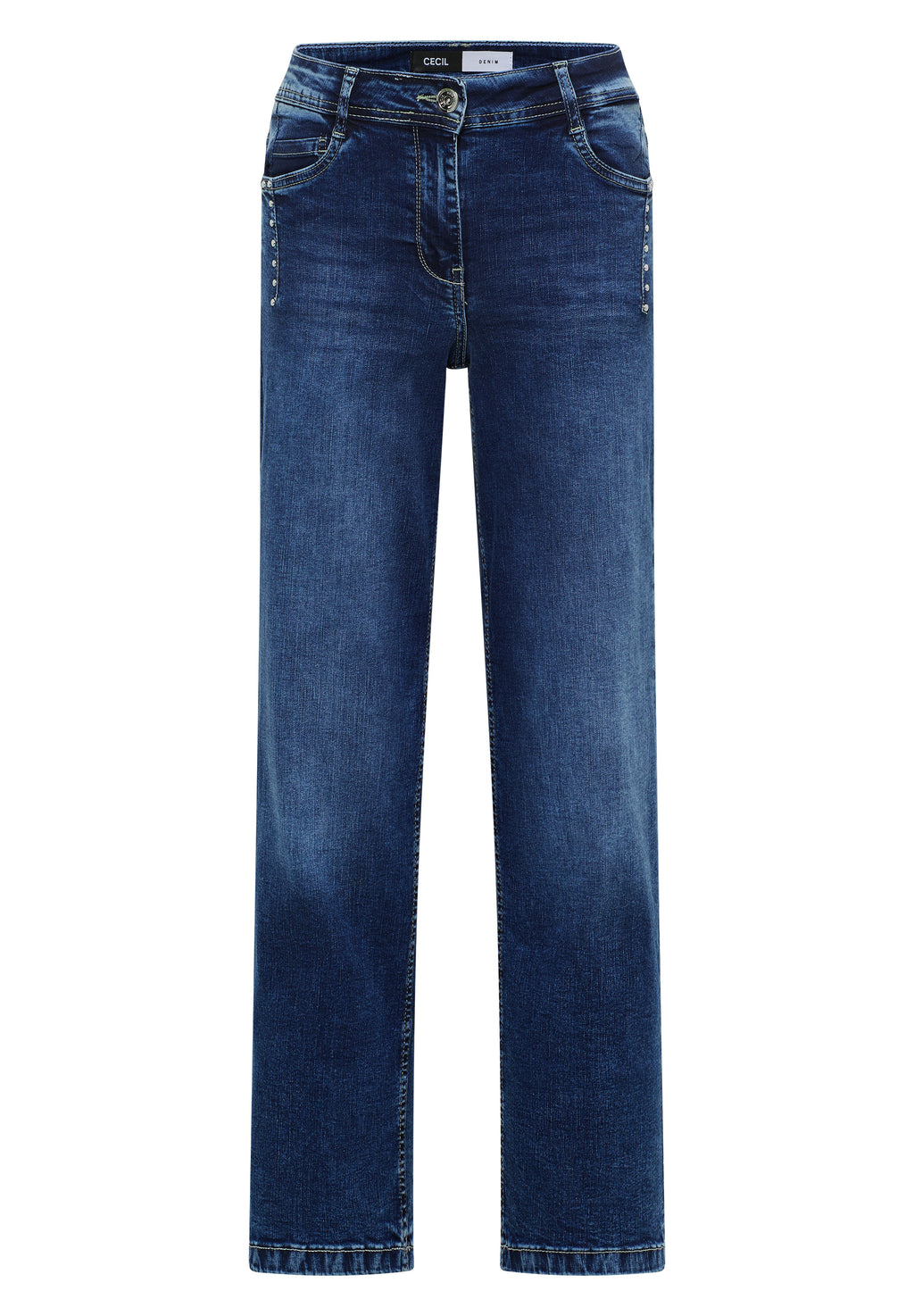 Wide Leg Jeans mit Nieten