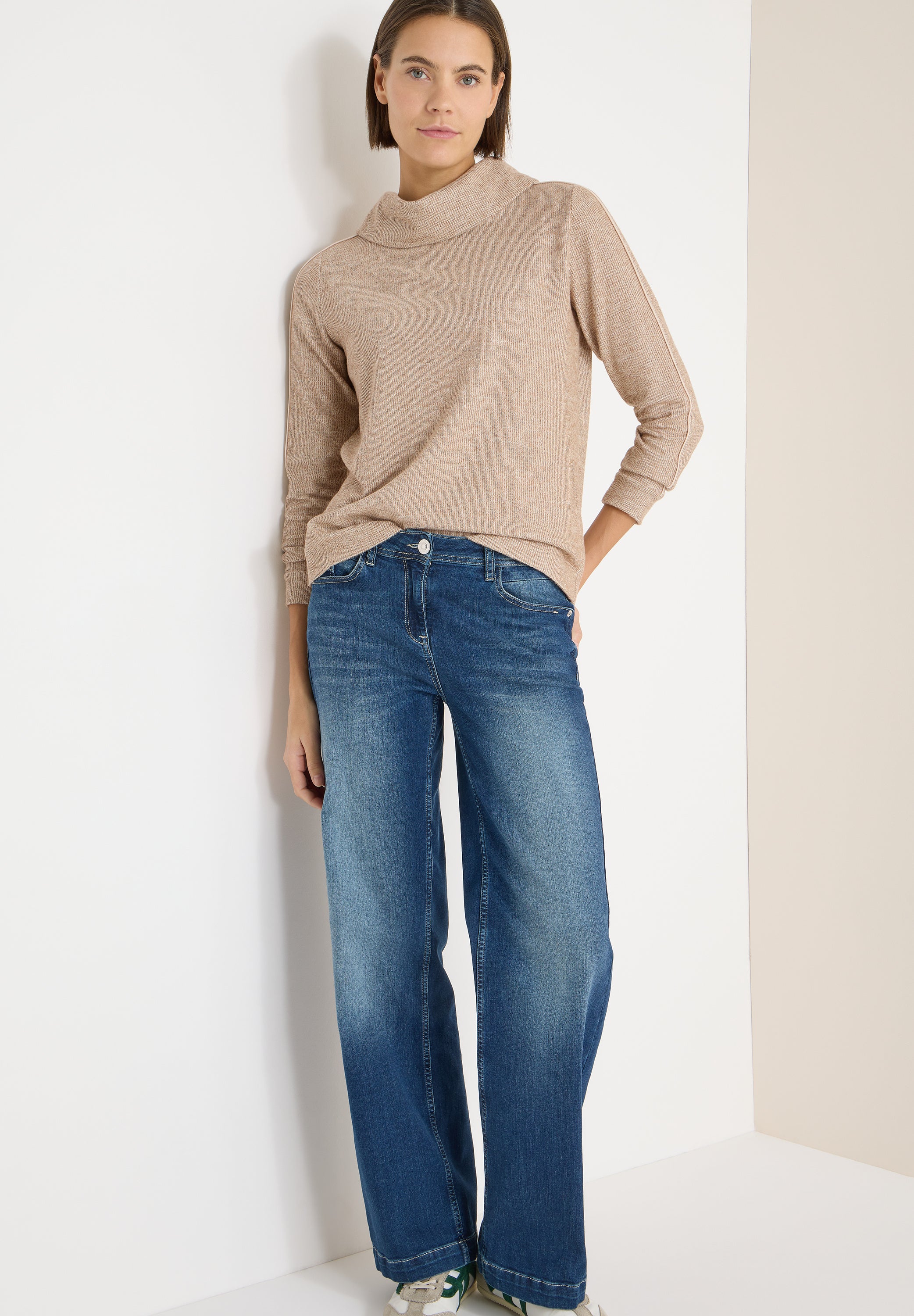 Melange Shirt mit Tape