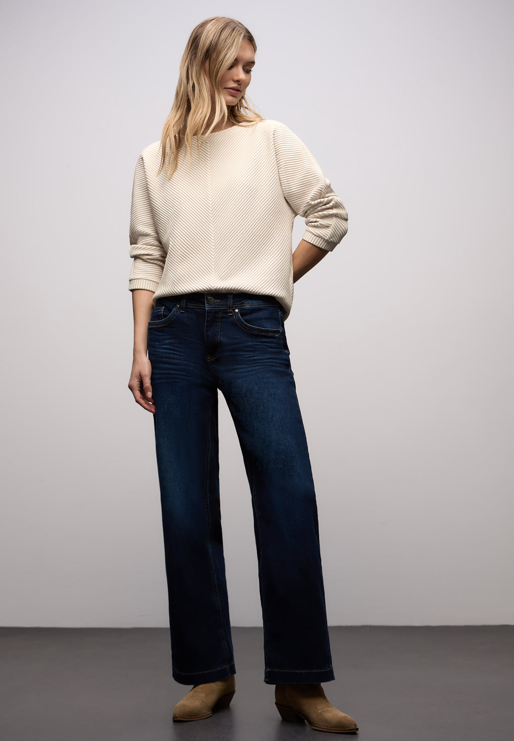 Two-Tone Strukturshirt