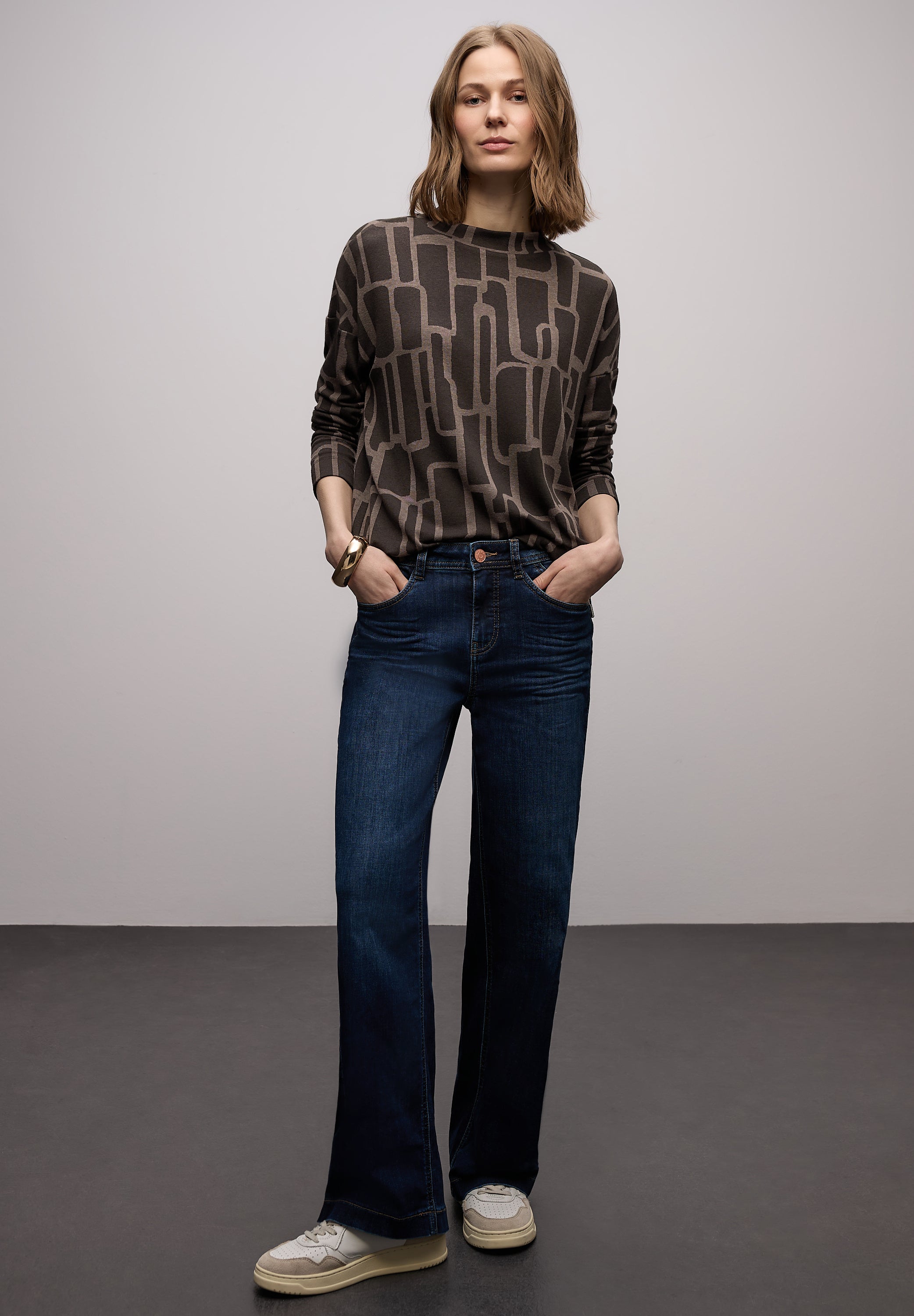 Print Shirt mit Tunnelzug