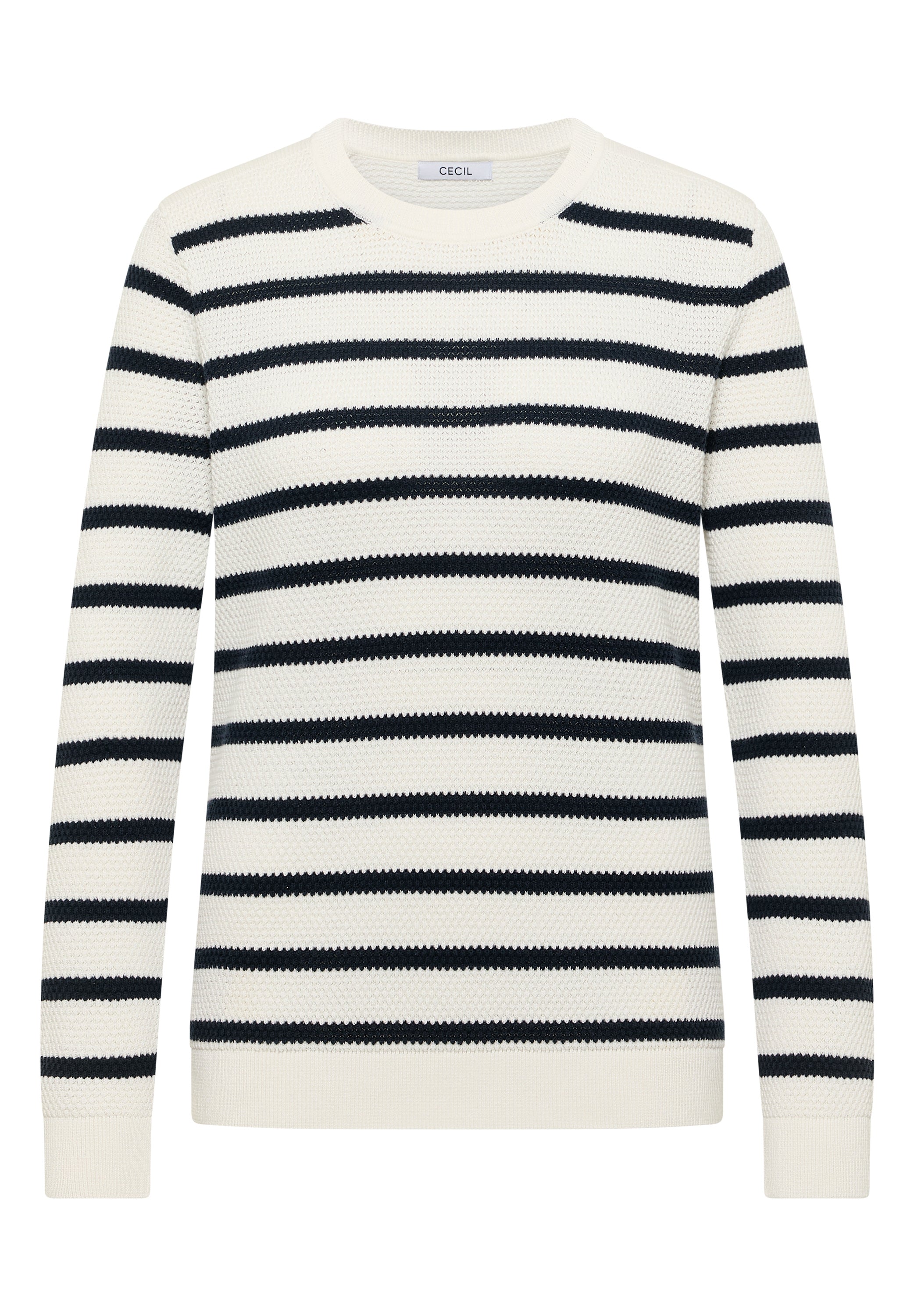 Gestreifter Strukturpullover