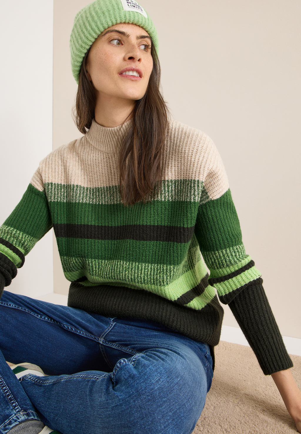 Gestreifter Mouliné Pullover