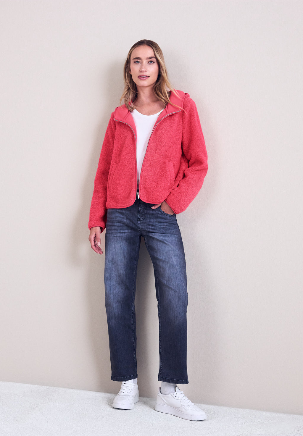 Teddy-Jacke mit Kapuze