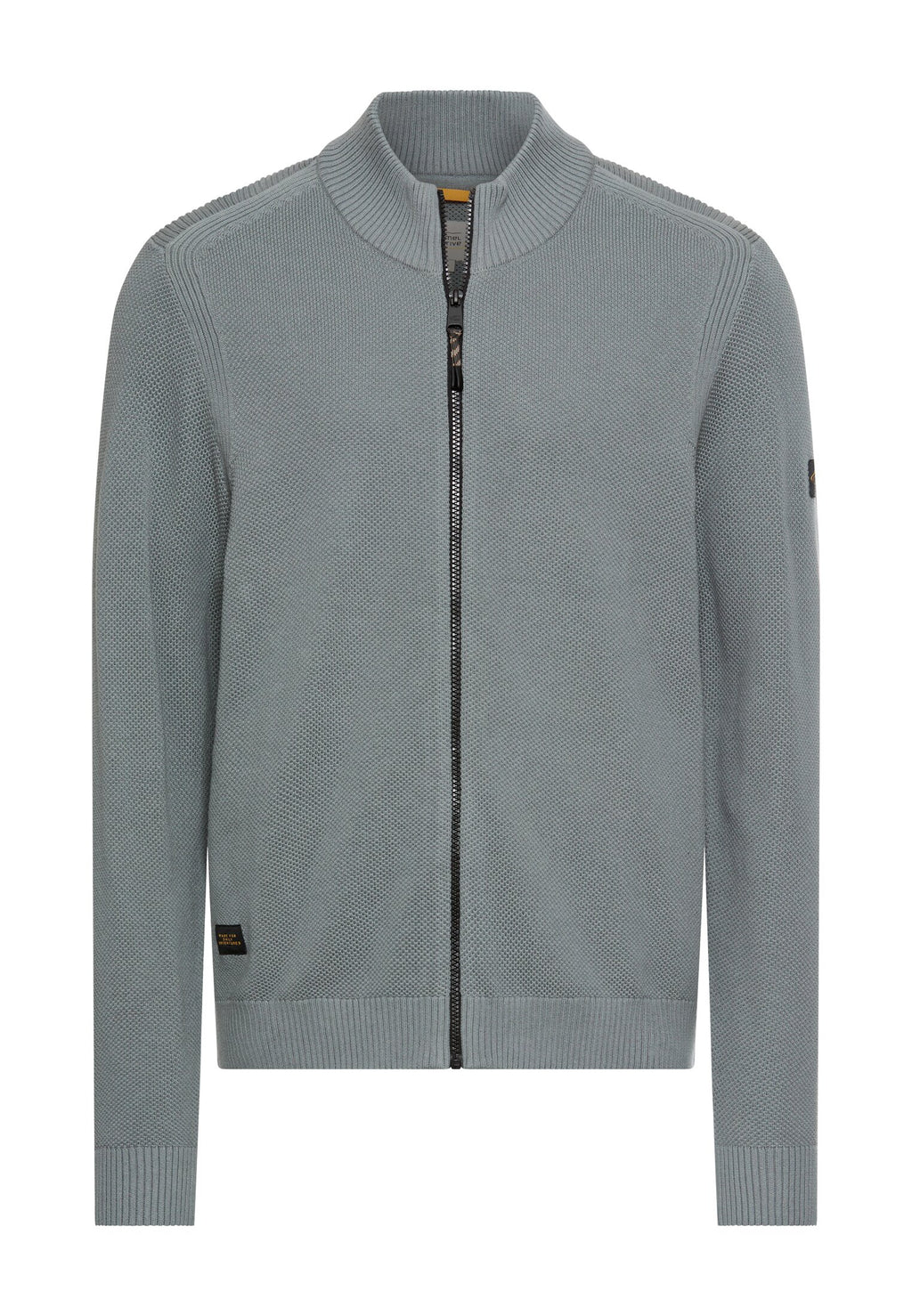 Strickjacke mit Stehkragen