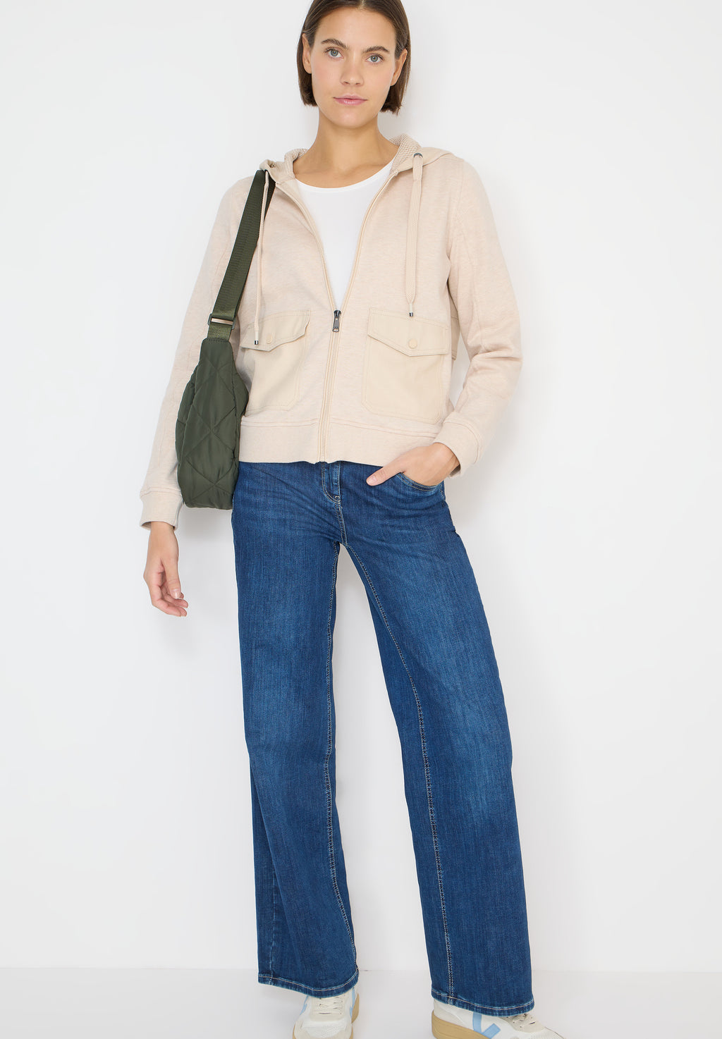 Strukturmix Hoodie Jacke