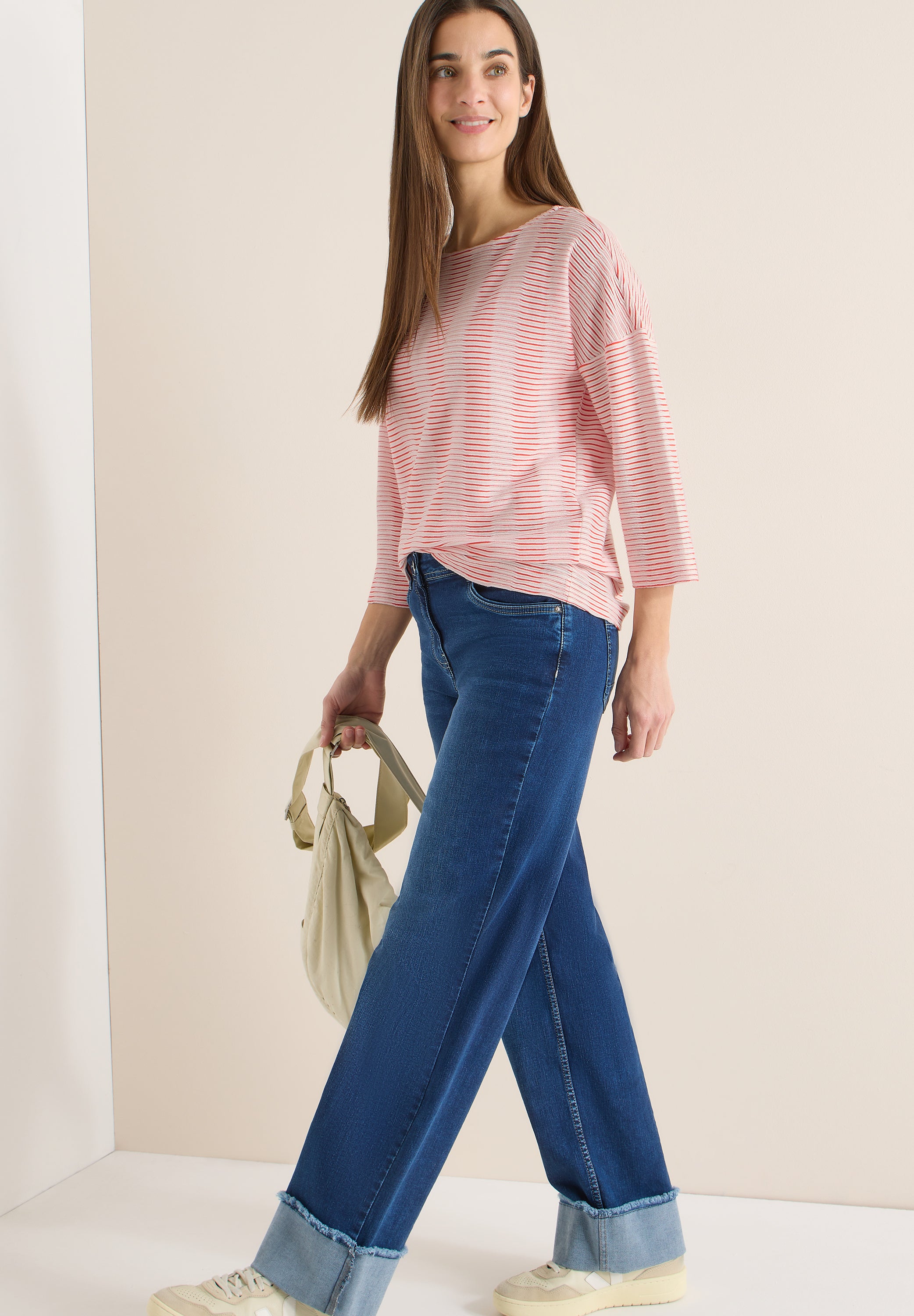 Gestreiftes Strukturshirt