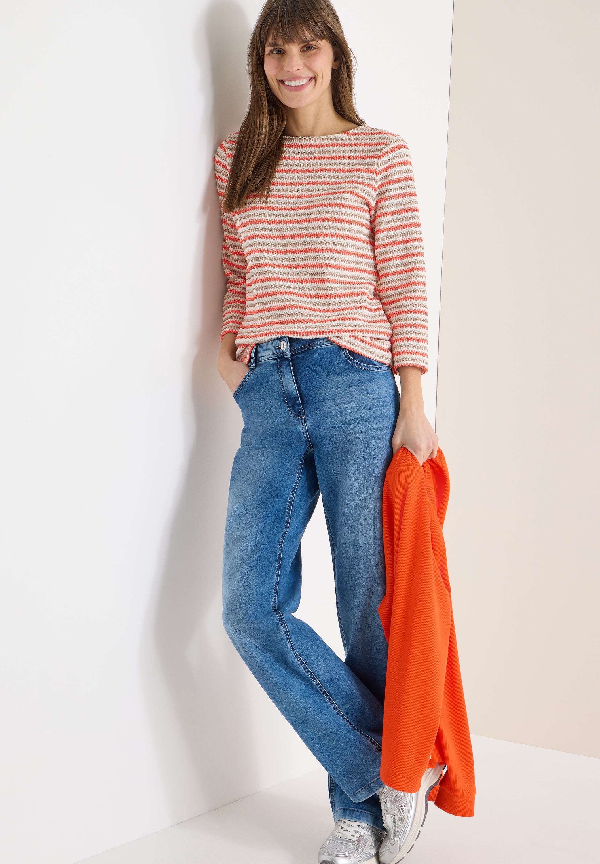 Gestreiftes Strukturshirt