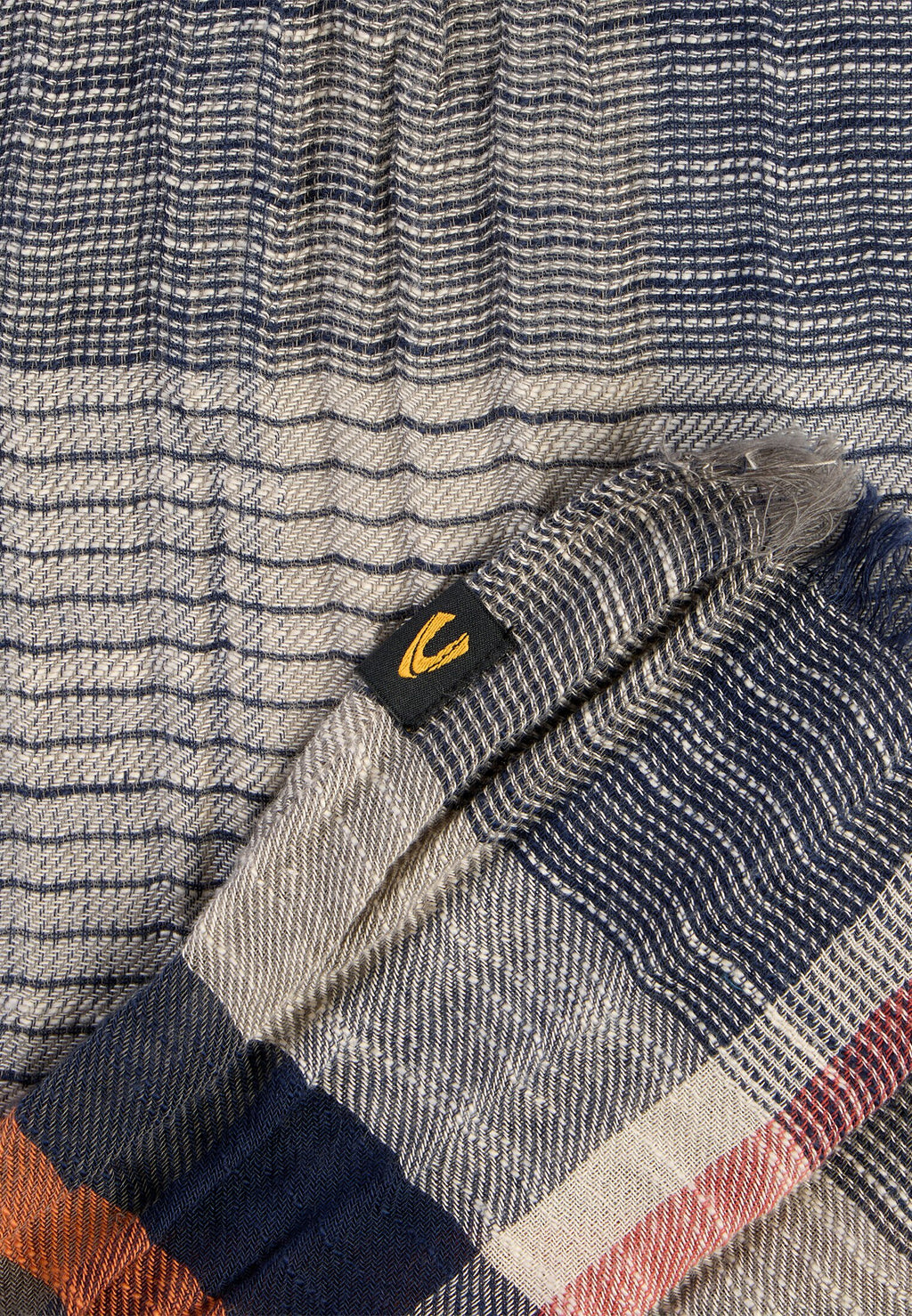 Multicolour Webschal aus Baumwoll-Twill