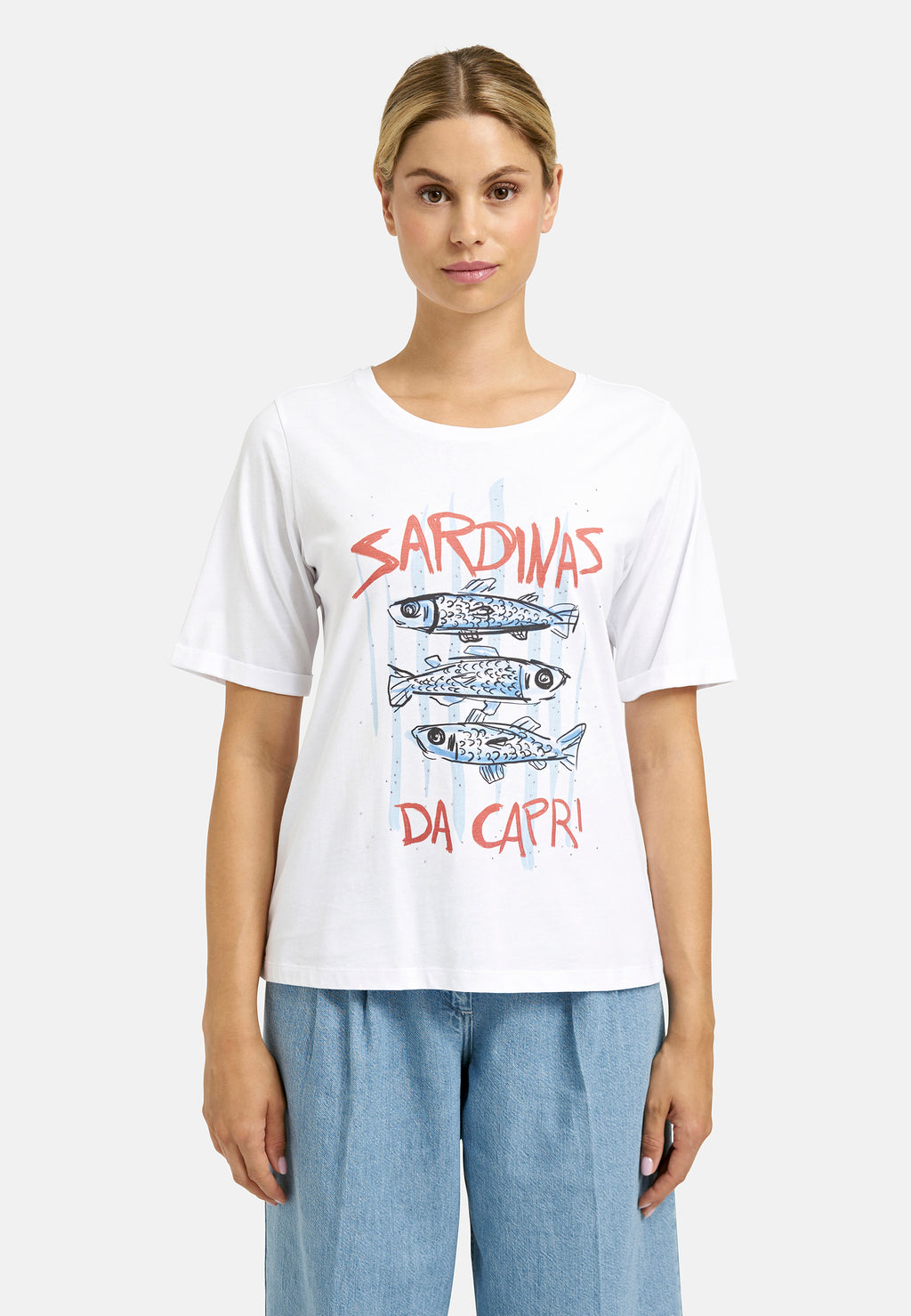 roundneck t-shirt w/ AW 1/4 sleeve