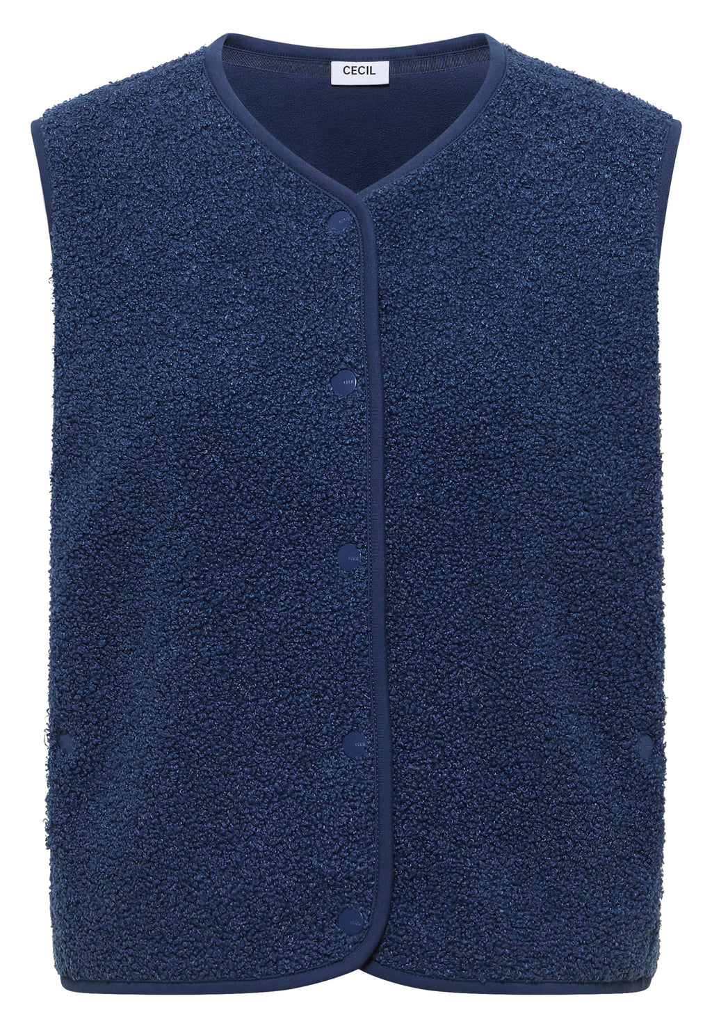 Weste aus Teddy-Material mit Rundhals von Cecil