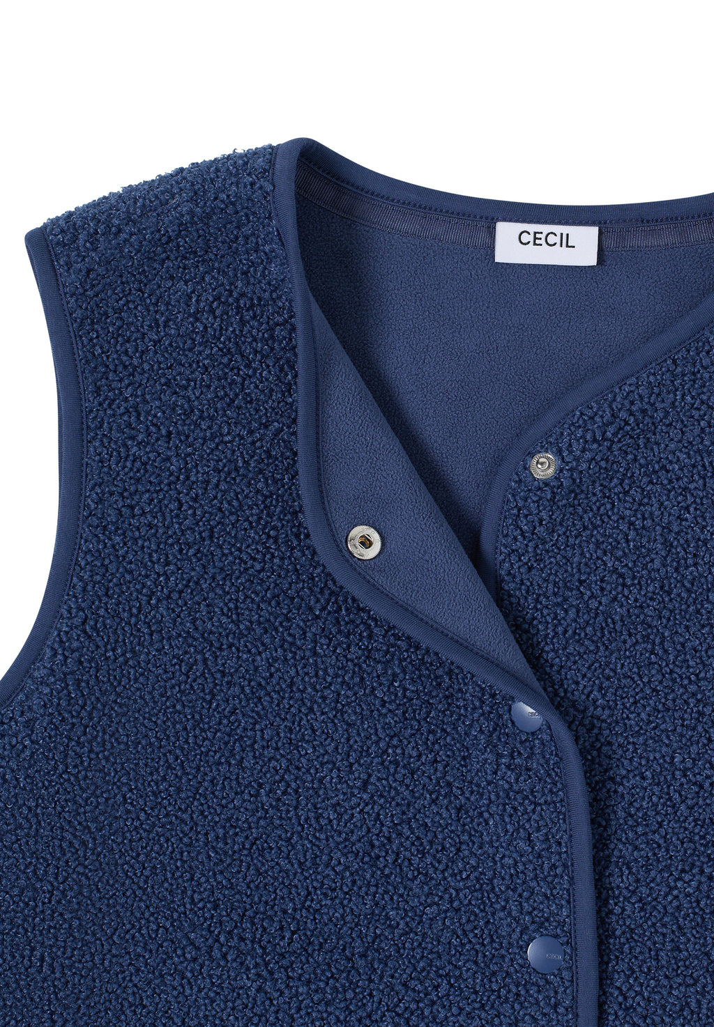 Weste aus Teddy-Material mit Rundhals