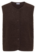 Weste aus Teddy-Material mit Rundhals