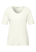 Basic T-Shirt mit gerundetem V-Neck