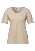 Basic T-Shirt mit gerundetem V-Neck