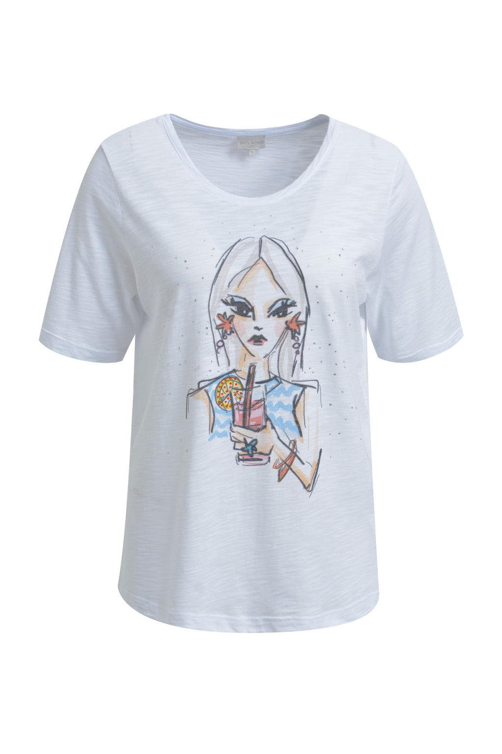 roundneck t-shirt w/ AW 1/4 sleeve