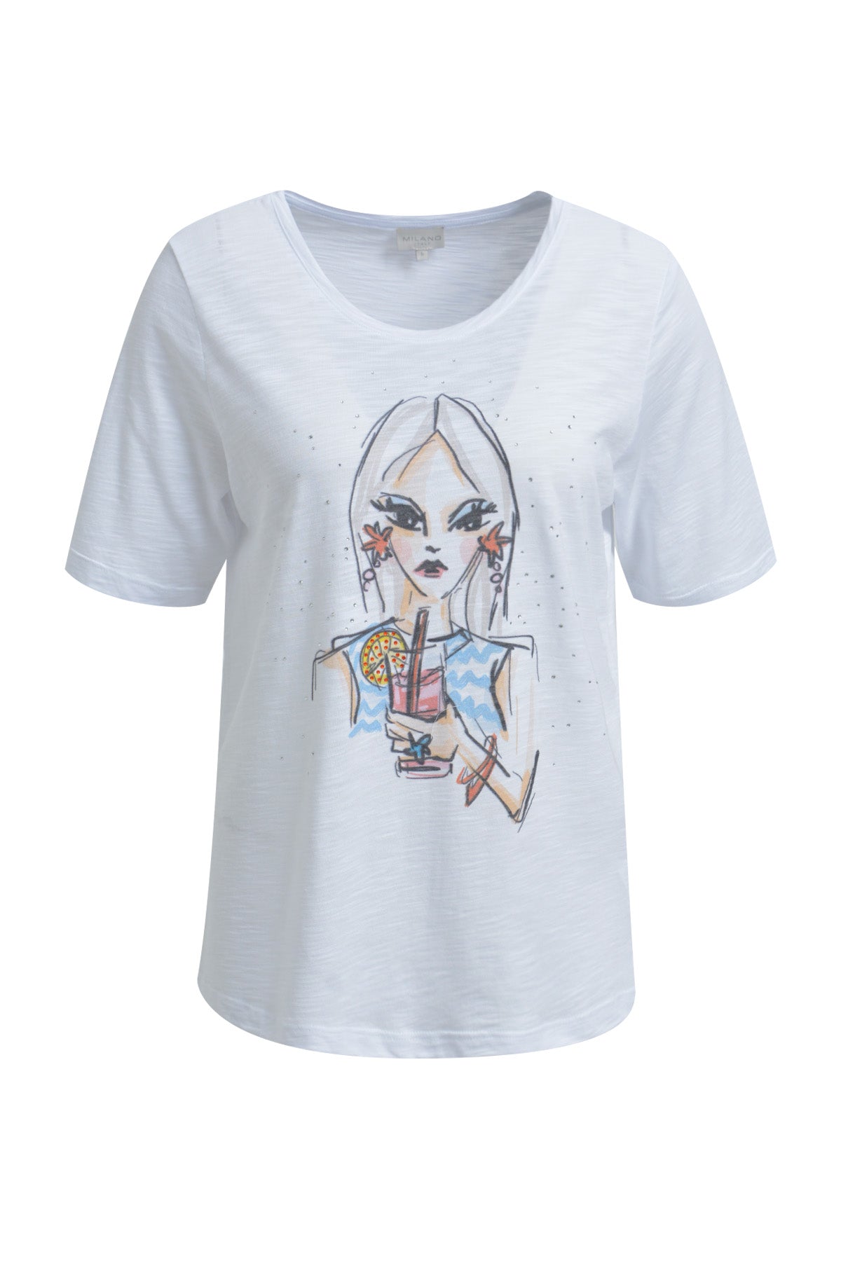 roundneck t-shirt w/ AW 1/4 sleeve