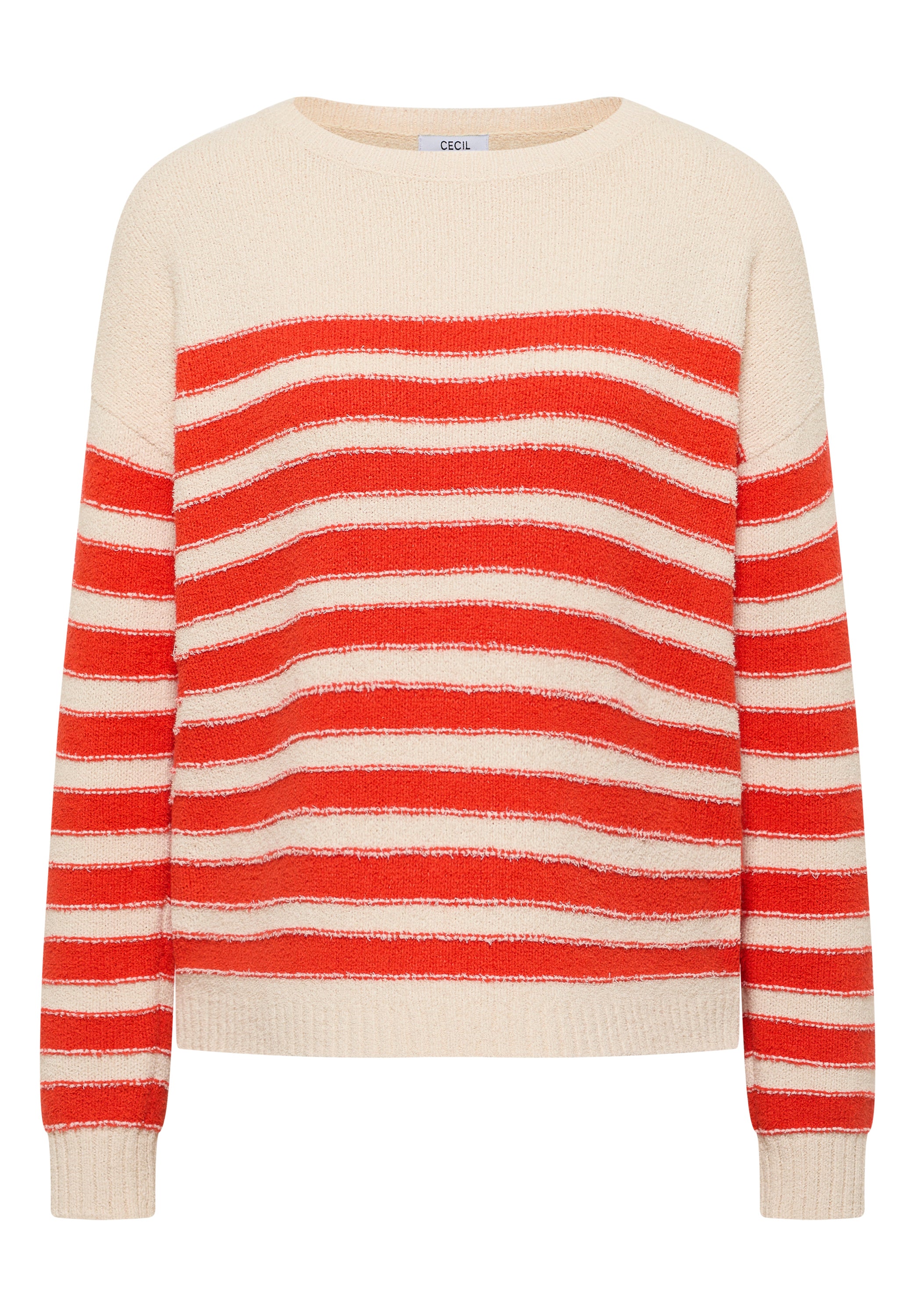 Gestreifter Bouclé Pullover
