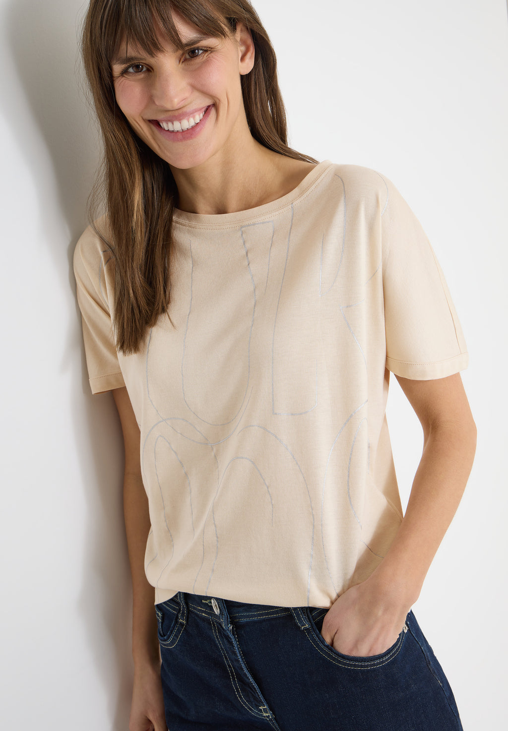 T-Shirt mit Folienprint