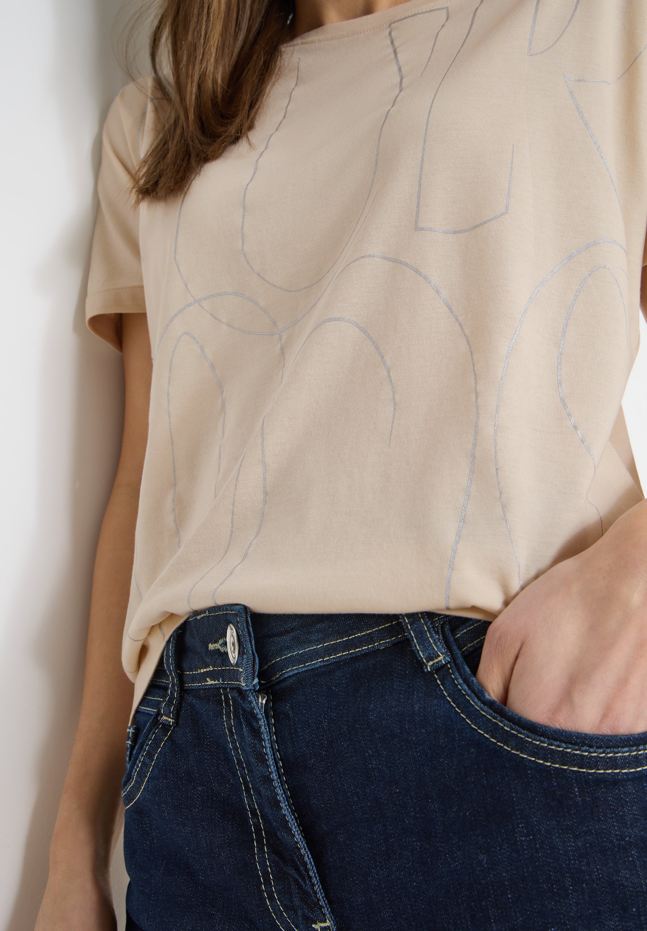 T-Shirt mit Folienprint