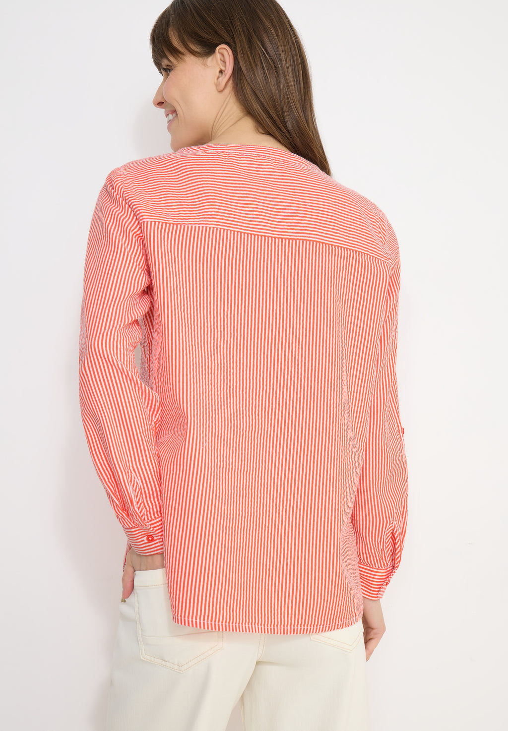 Gestreifte Seersucker Bluse