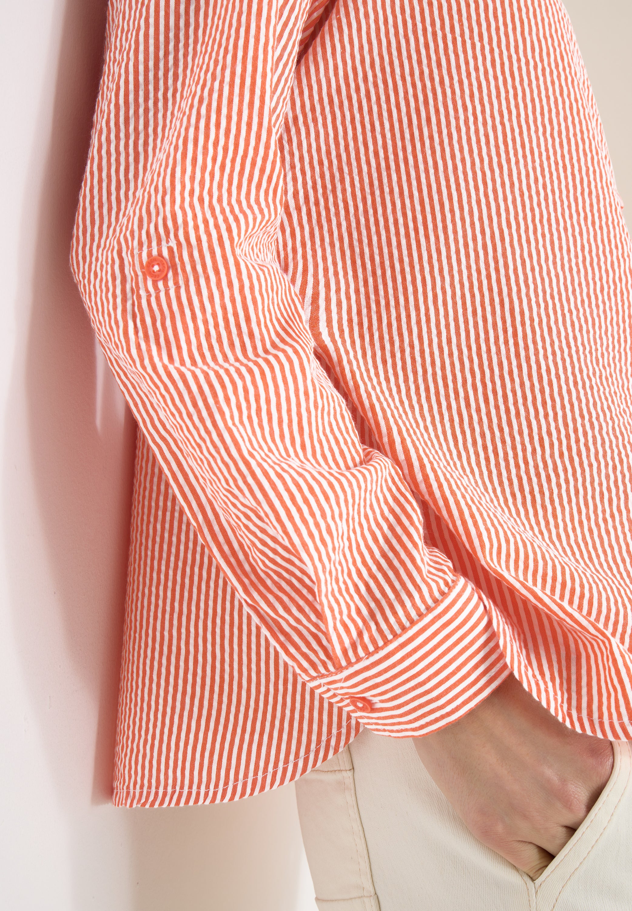 Gestreifte Seersucker Bluse