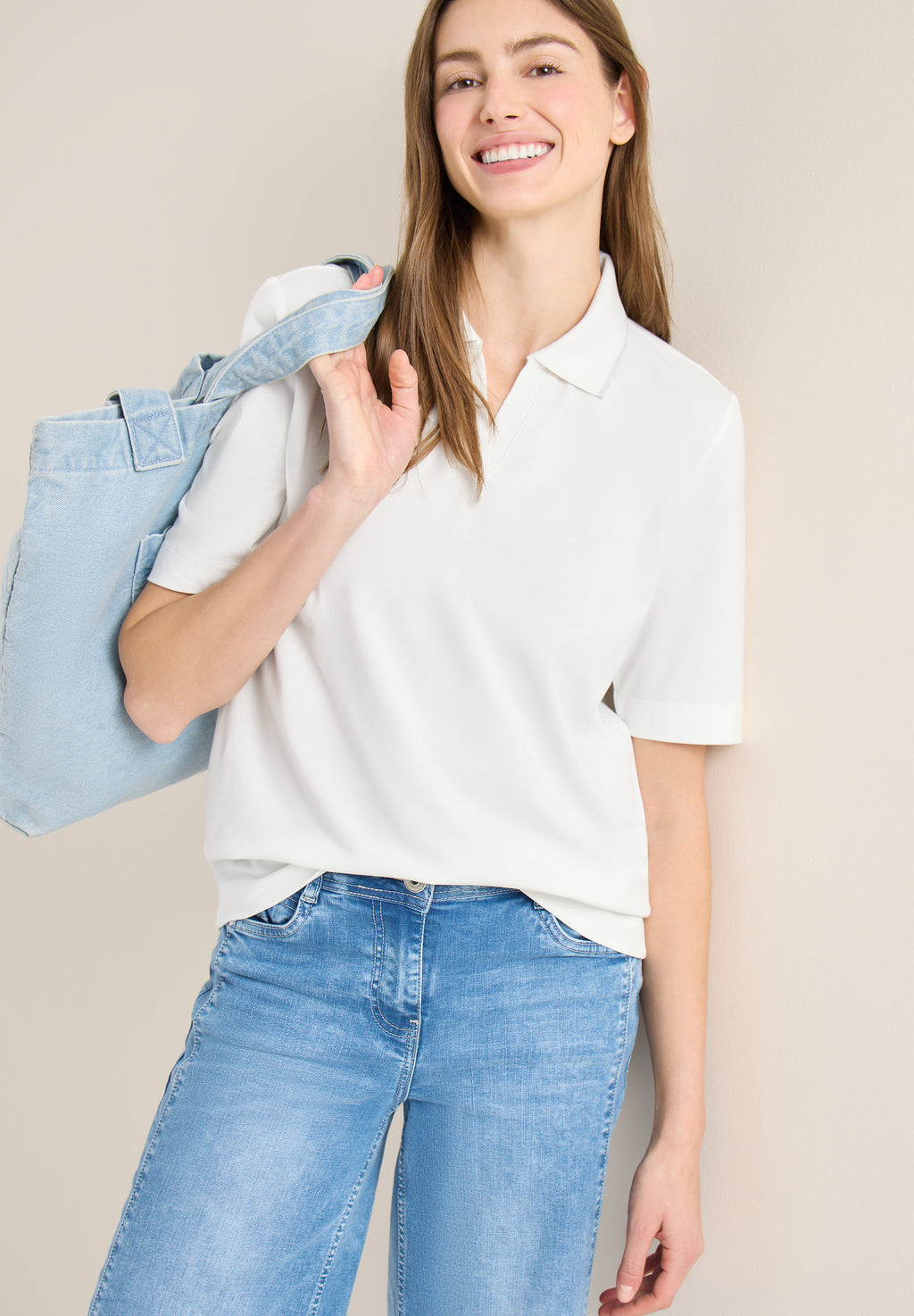 Kurzarm Poloshirt aus Piqué Ware