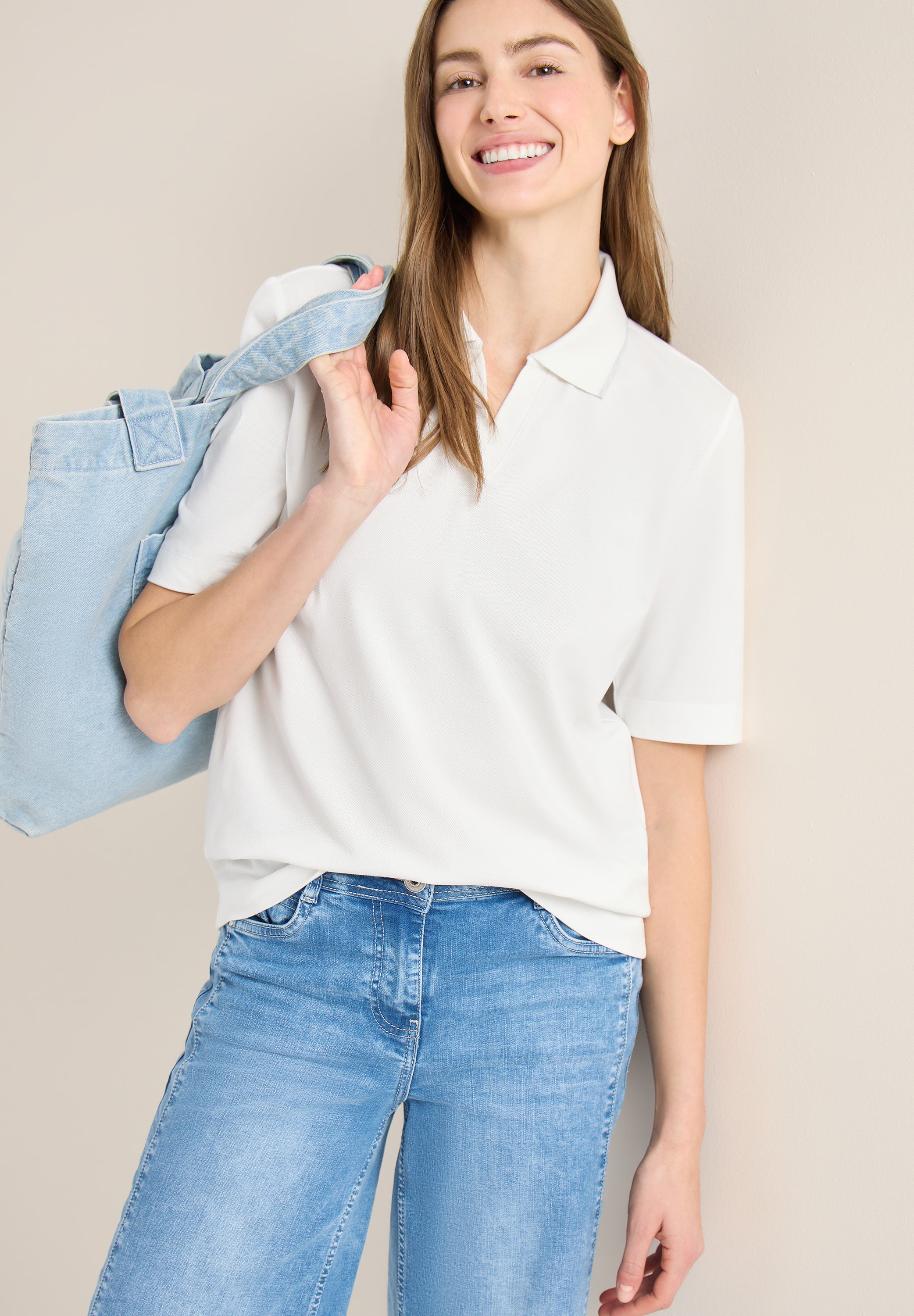 Kurzarm Poloshirt aus Piqué Ware