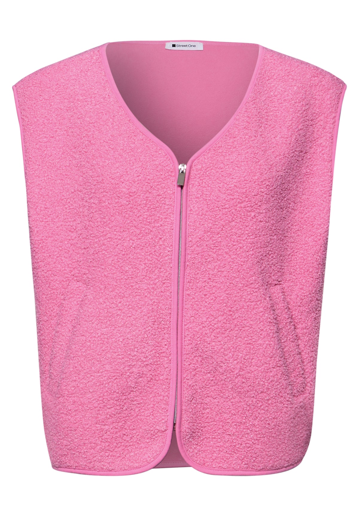 Weste mit V-Neck aus Teddy-Material